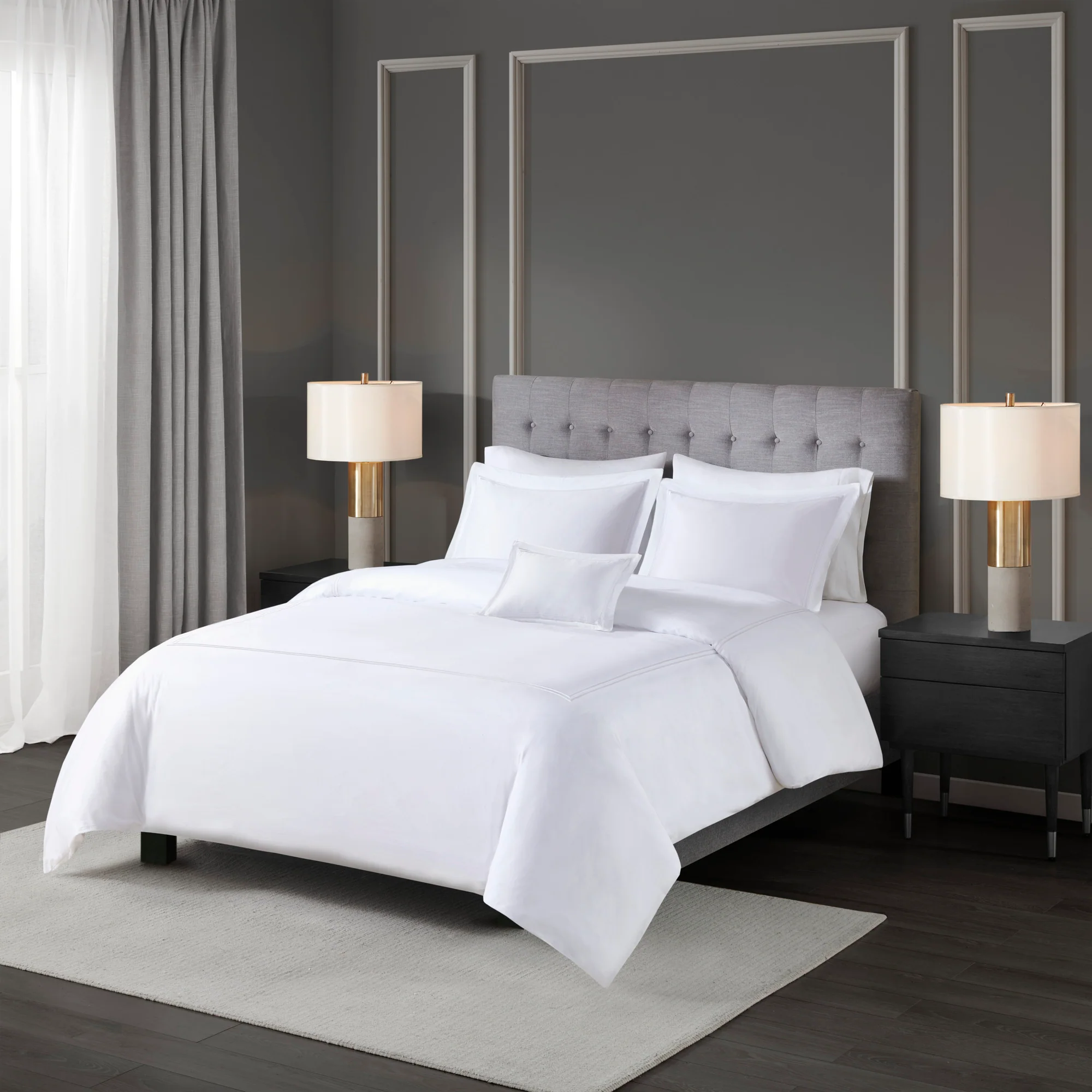 500 Thread Count Luxury Collection 100% Cotton Sateen Embroidered Comforter Set - Image 3