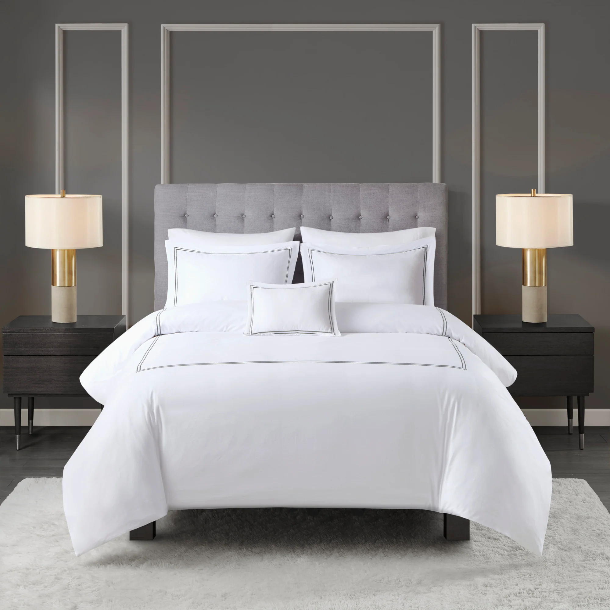 500 Thread Count Luxury Collection 100% Cotton Sateen Embroidered Comforter Set - Image 4