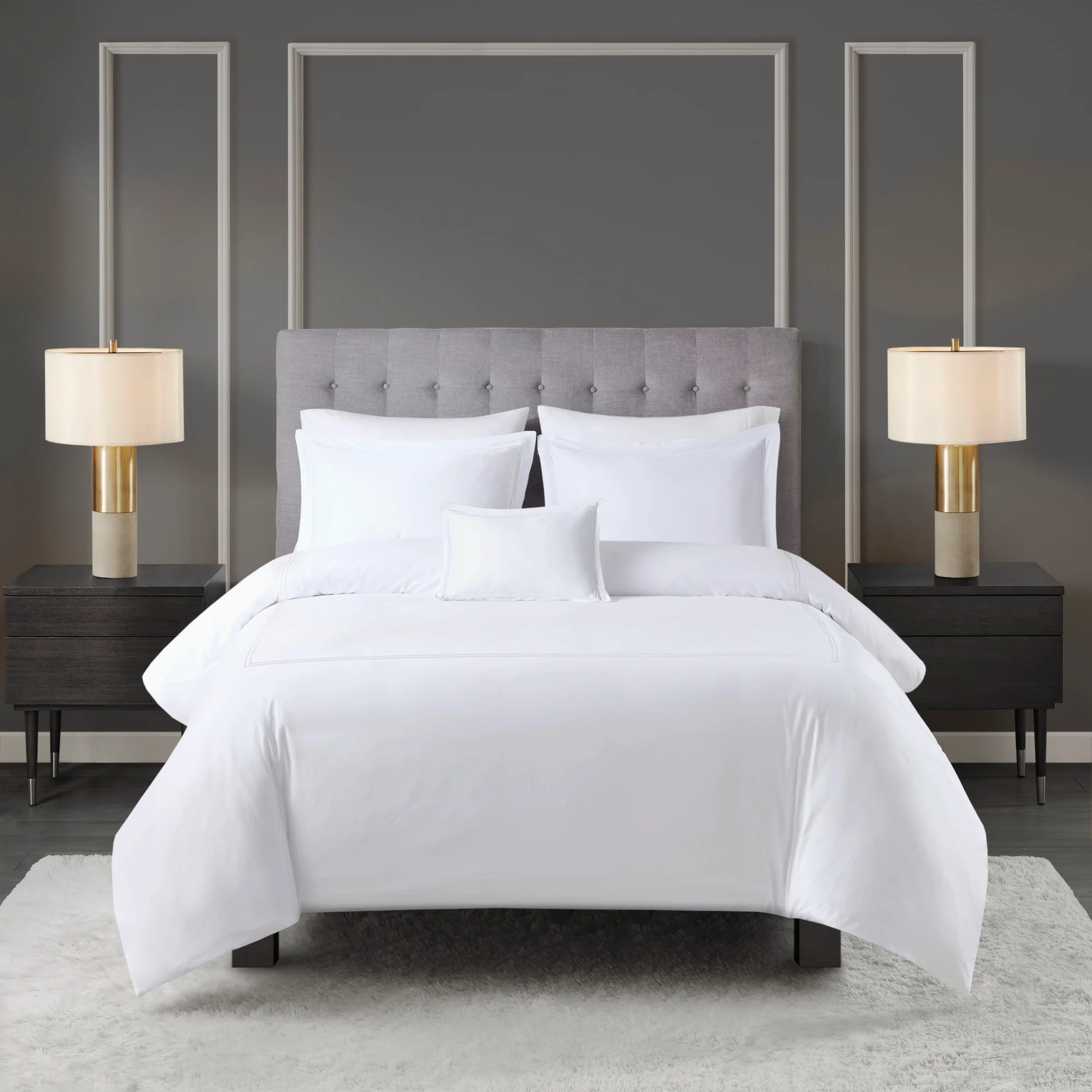 500 Thread Count Luxury Collection 100% Cotton Sateen Embroidered Comforter Set - Image 5