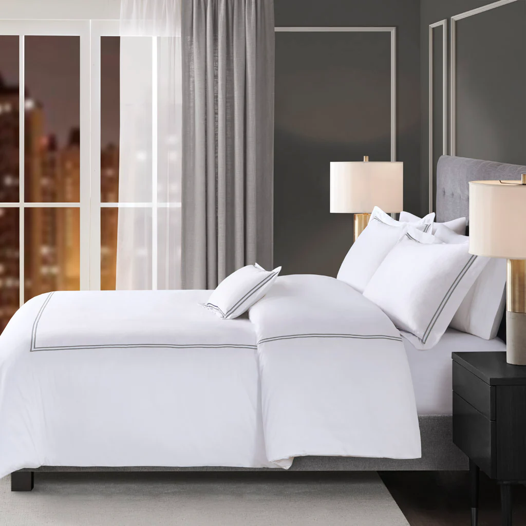 500 Thread Count Luxury Collection 100% Cotton Sateen Embroidered Duvet Cover Set - Image 11