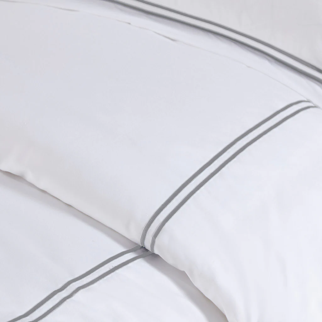 500 Thread Count Luxury Collection 100% Cotton Sateen Embroidered Duvet Cover Set - Image 23