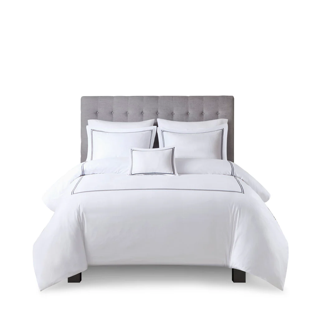 500 Thread Count Luxury Collection 100% Cotton Sateen Embroidered Duvet Cover Set - Image 56