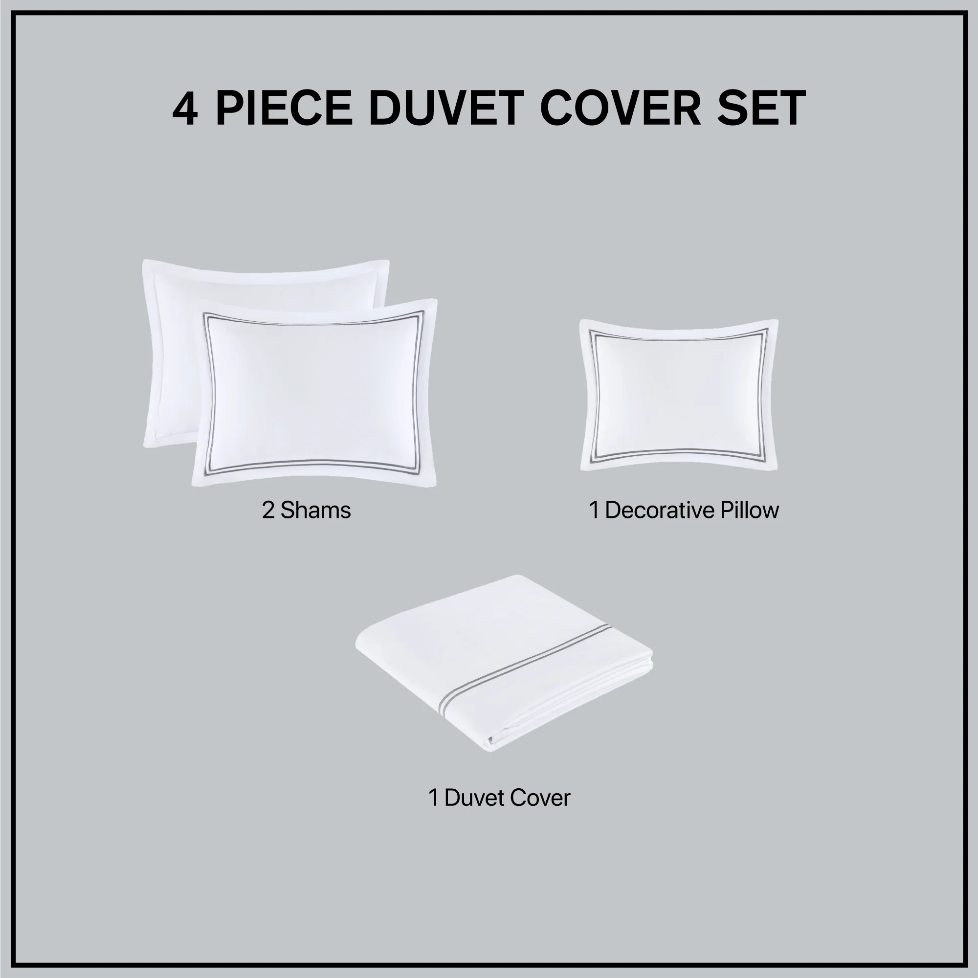 500 Thread Count Luxury Collection 100% Cotton Sateen Embroidered Duvet Cover Set - Image 8