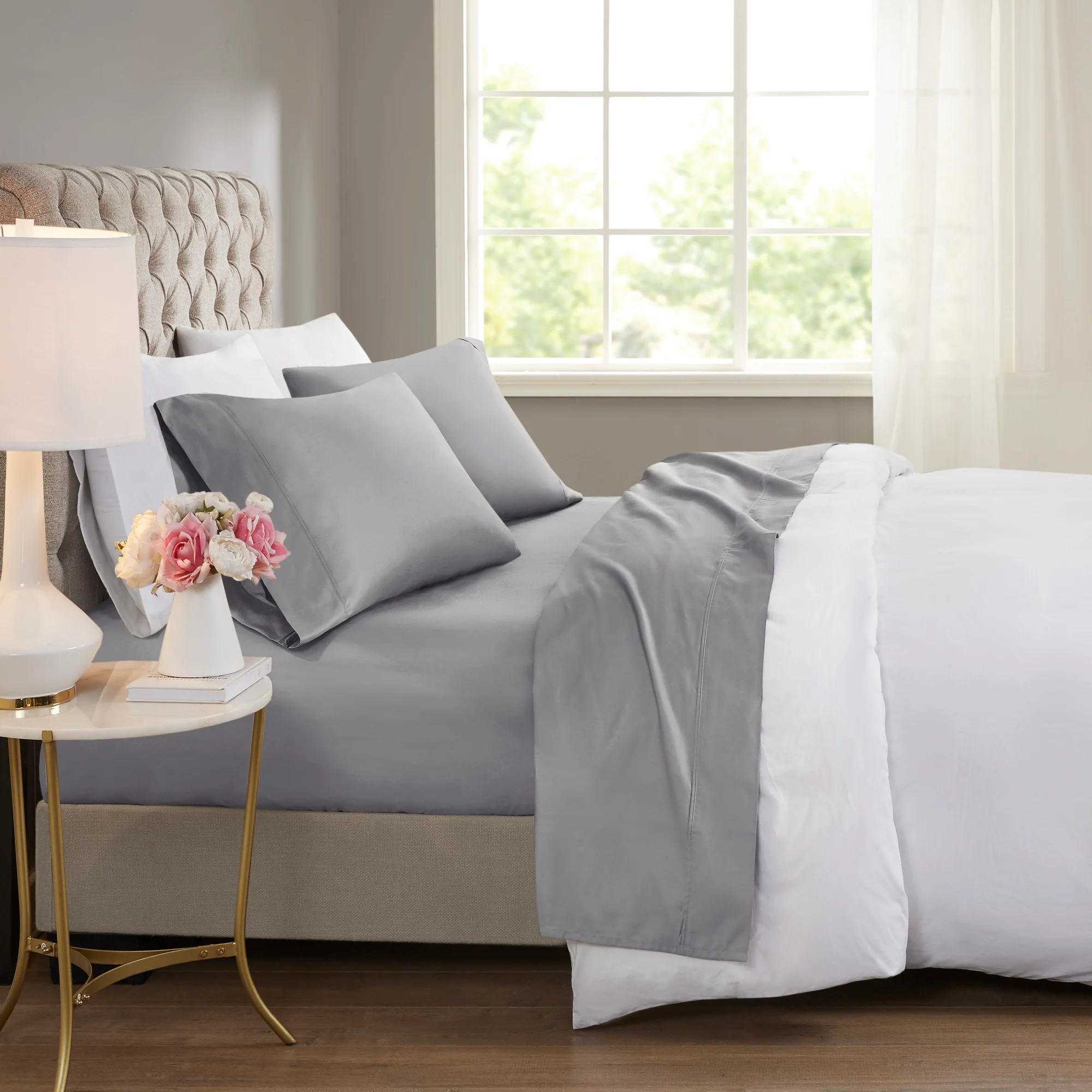 600 Thread Count Cooling Cotton Blend 4-Piece Sheet Set - Image 16