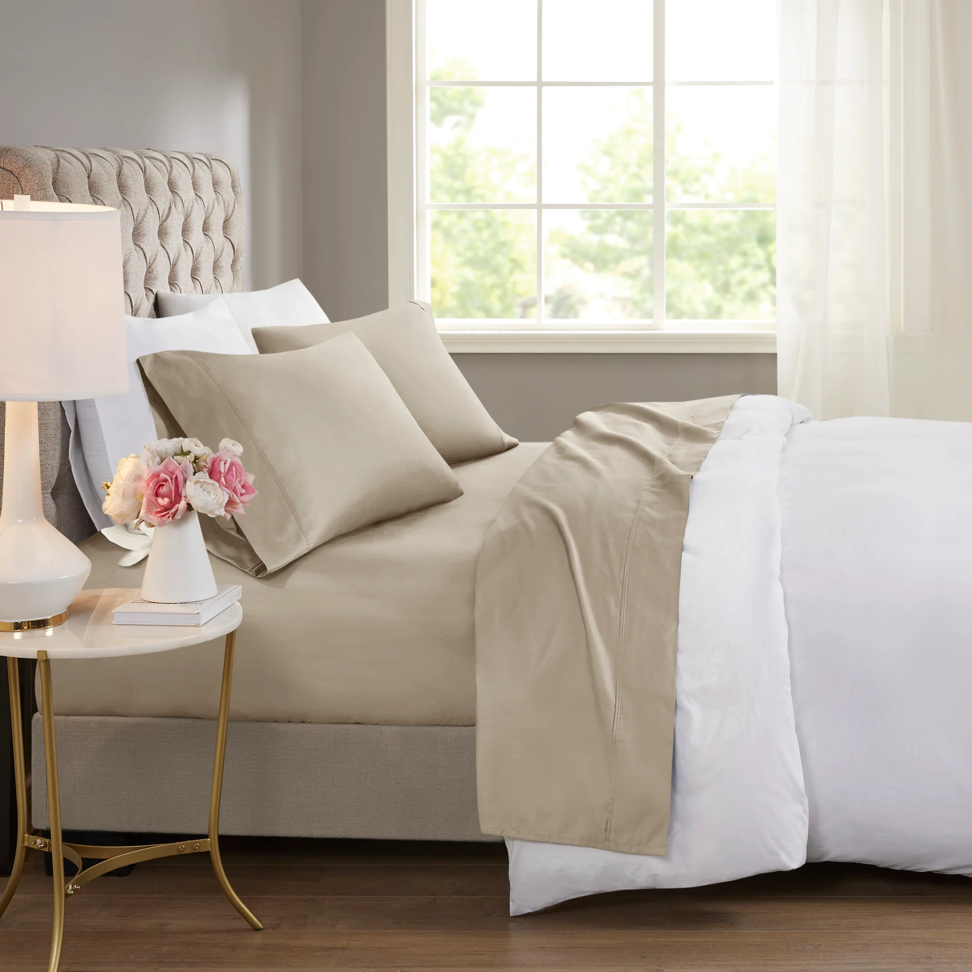 600 Thread Count Cooling Cotton Blend 4-Piece Sheet Set - Image 36