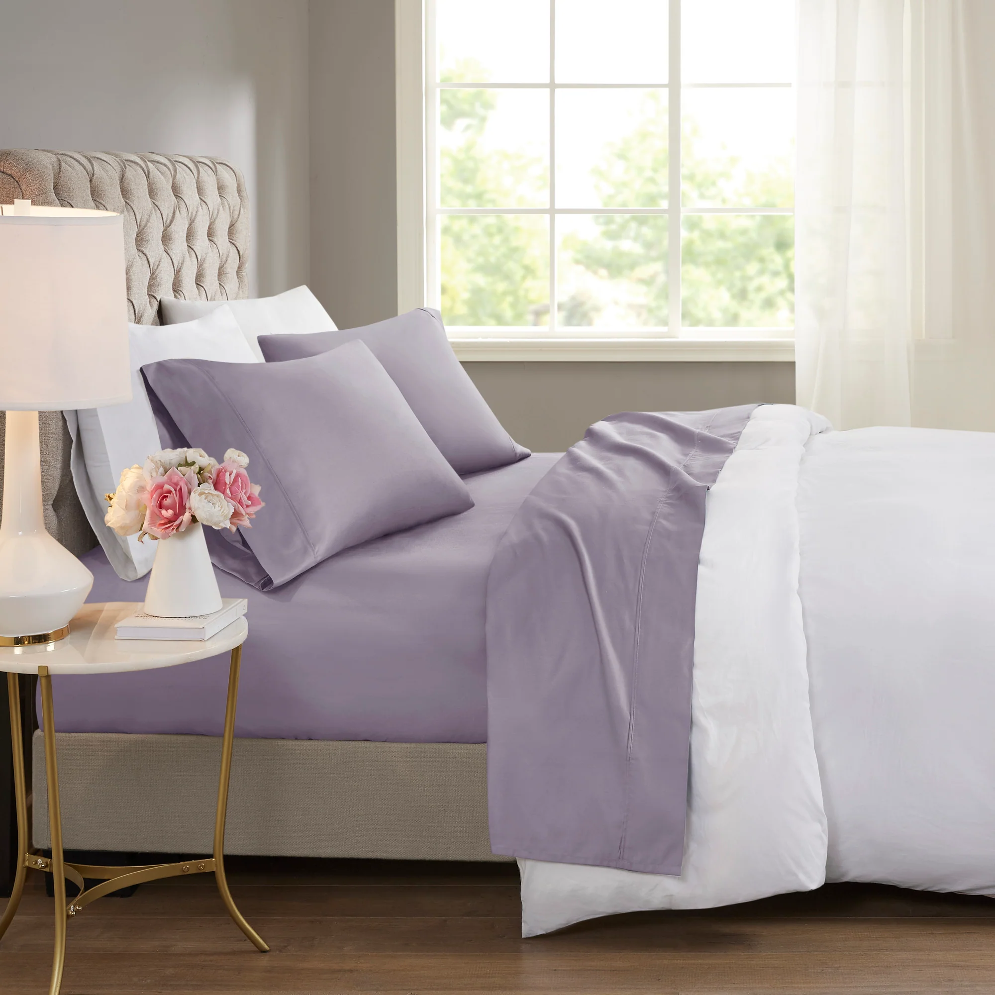 600 Thread Count Cooling Cotton Blend 4-Piece Sheet Set - Image 41