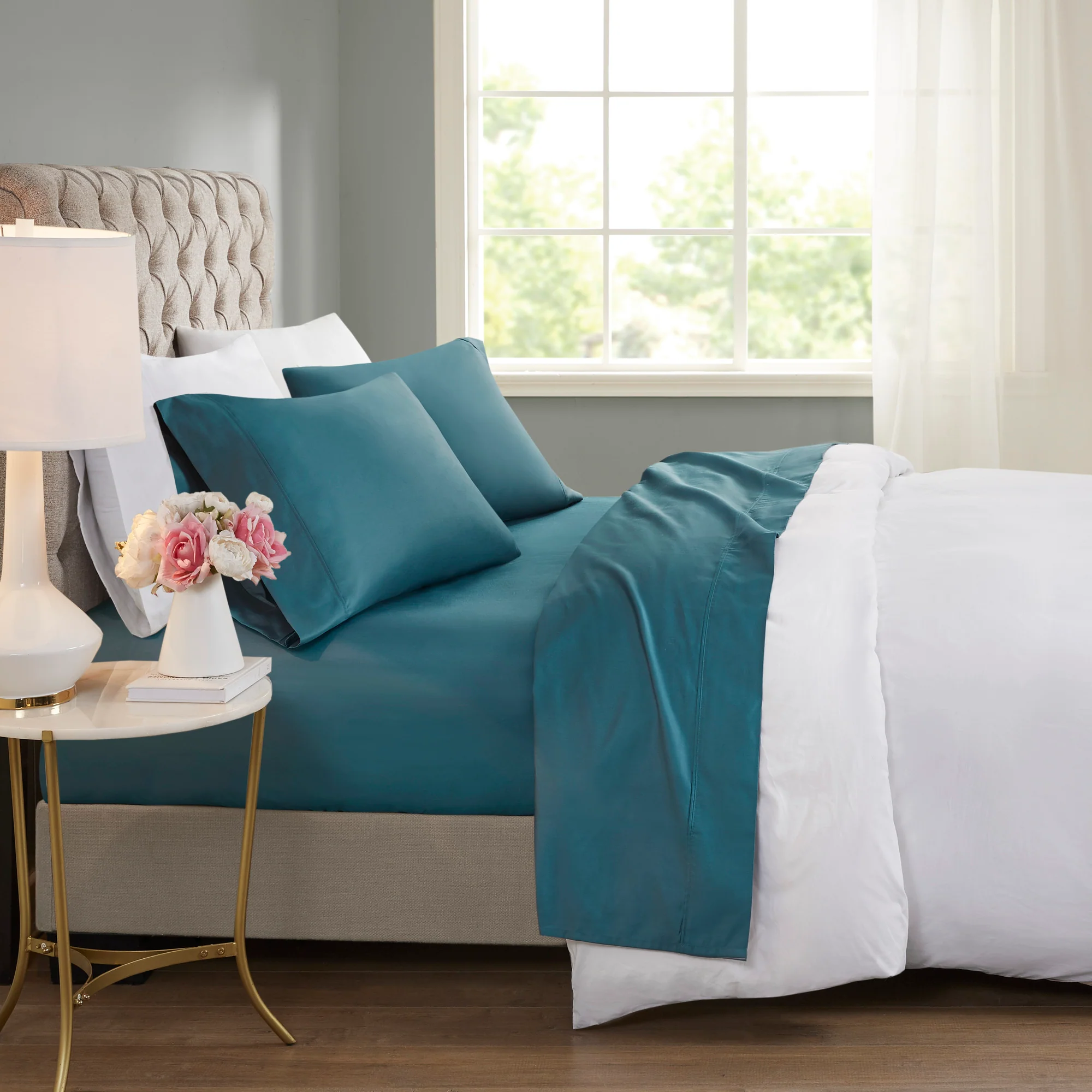 600 Thread Count Cooling Cotton Blend 4-Piece Sheet Set - Image 46
