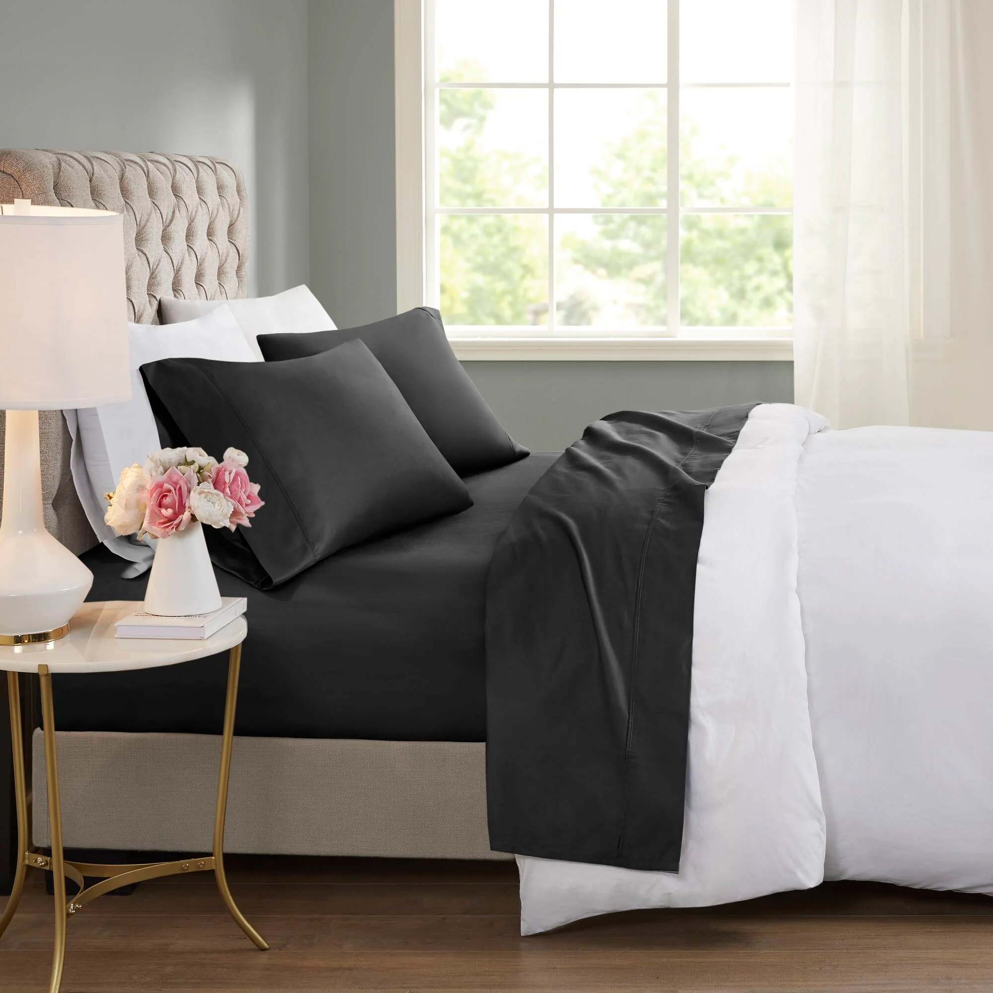 600 Thread Count Cooling Cotton Blend 4-Piece Sheet Set - Image 51