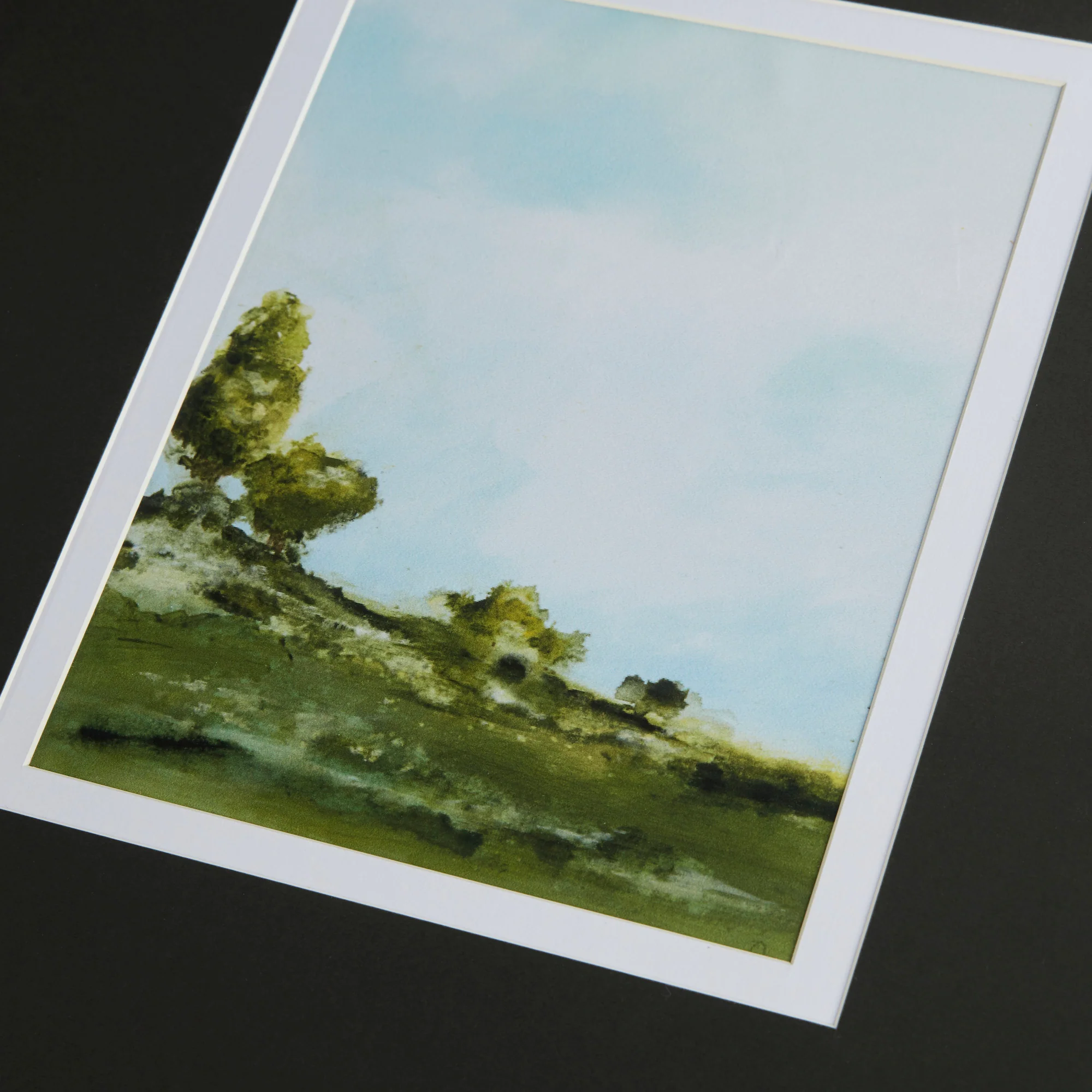 Across The Plains 1 Framed Glass and Double Matted Abstract Landscape Wall Art - Image 3