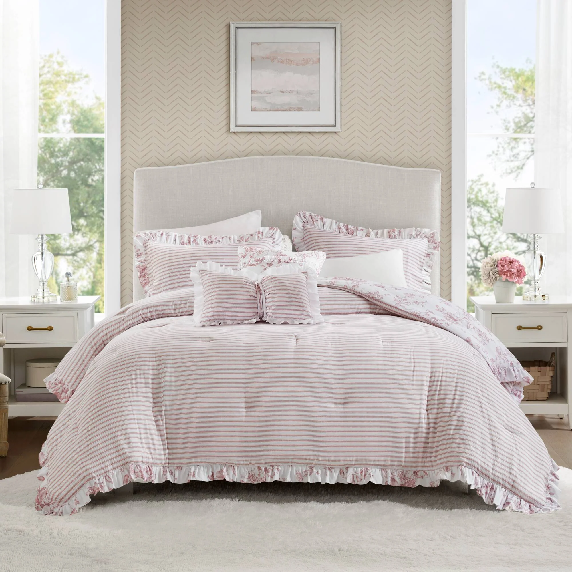 Adele 5-Piece Comforter Set with Decorative Pillows - Image 2