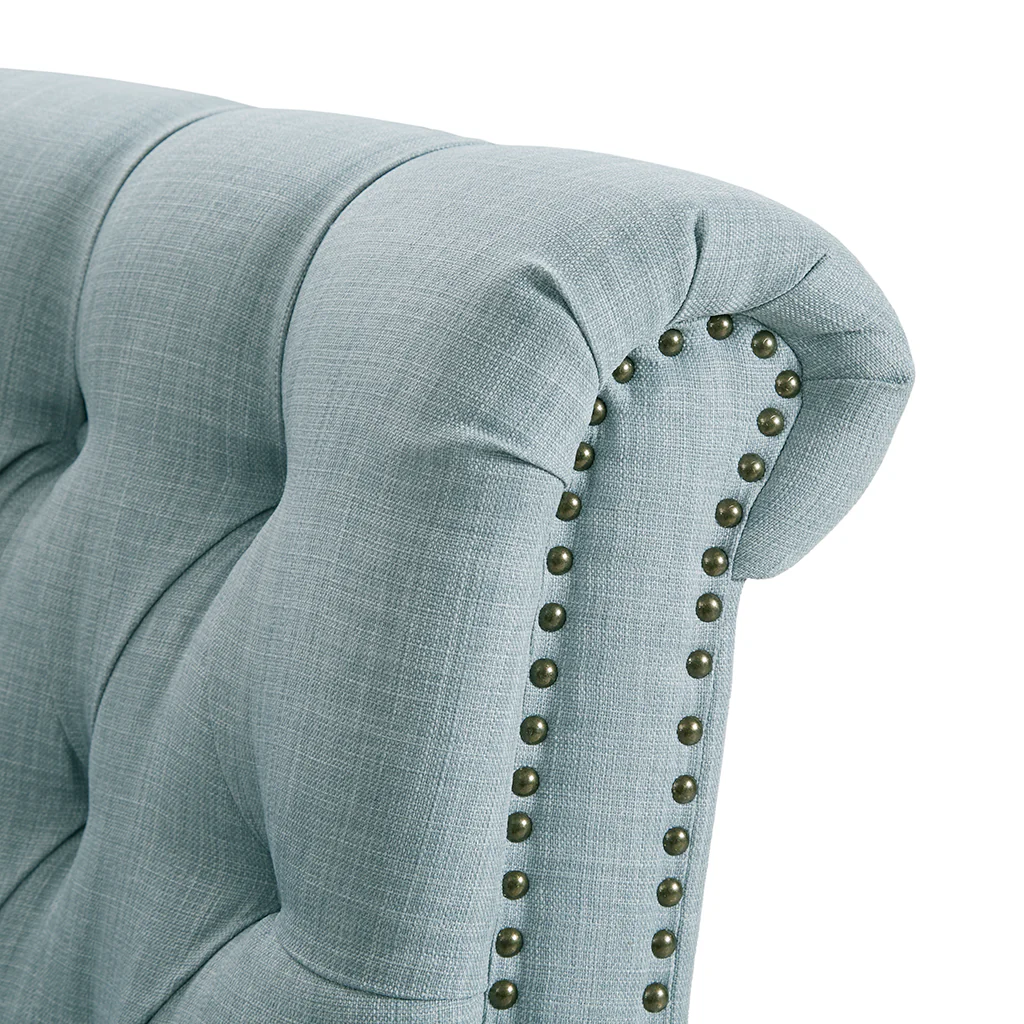 Aidan Upholstered Manual Push Back Recliner Chair with Nailheads - Image 27