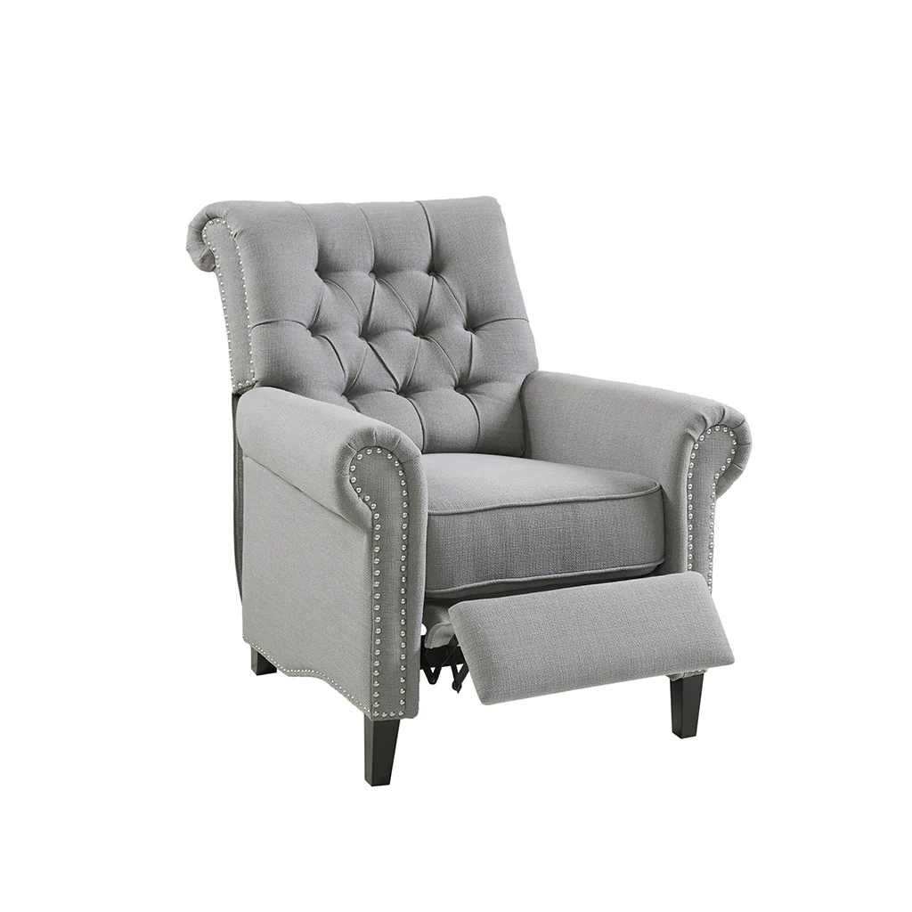 Aidan Upholstered Manual Push Back Recliner Chair with Nailheads - Image 48
