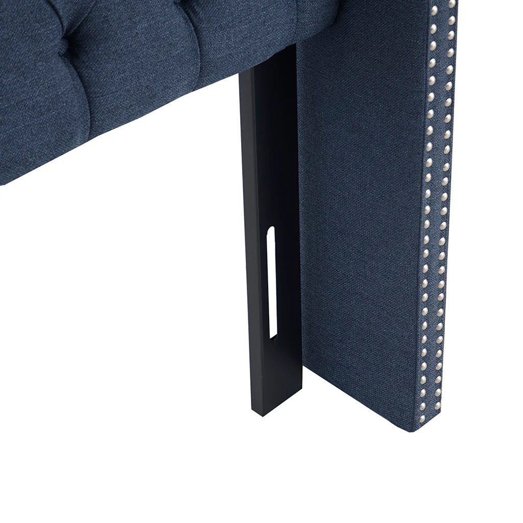 Amelia Upholstered Wingback Headboard with Button Tufting & Nailhead Trim - Image 32