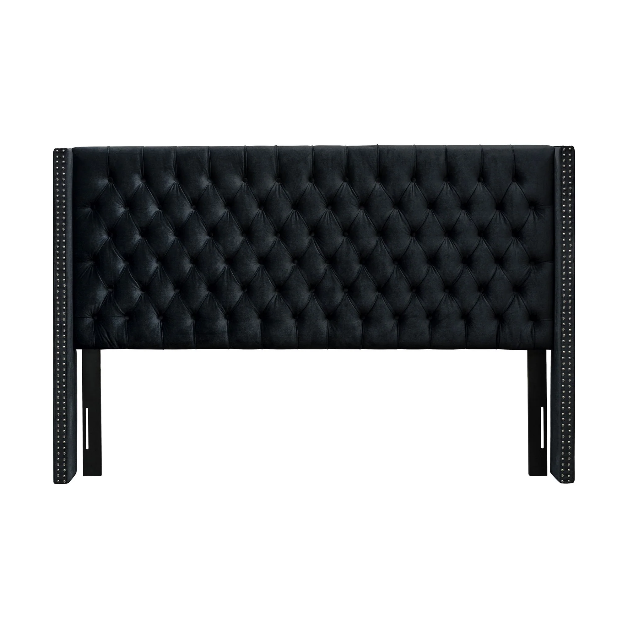 Amelia Upholstered Wingback Headboard with Button Tufting & Nailhead Trim - Image 48