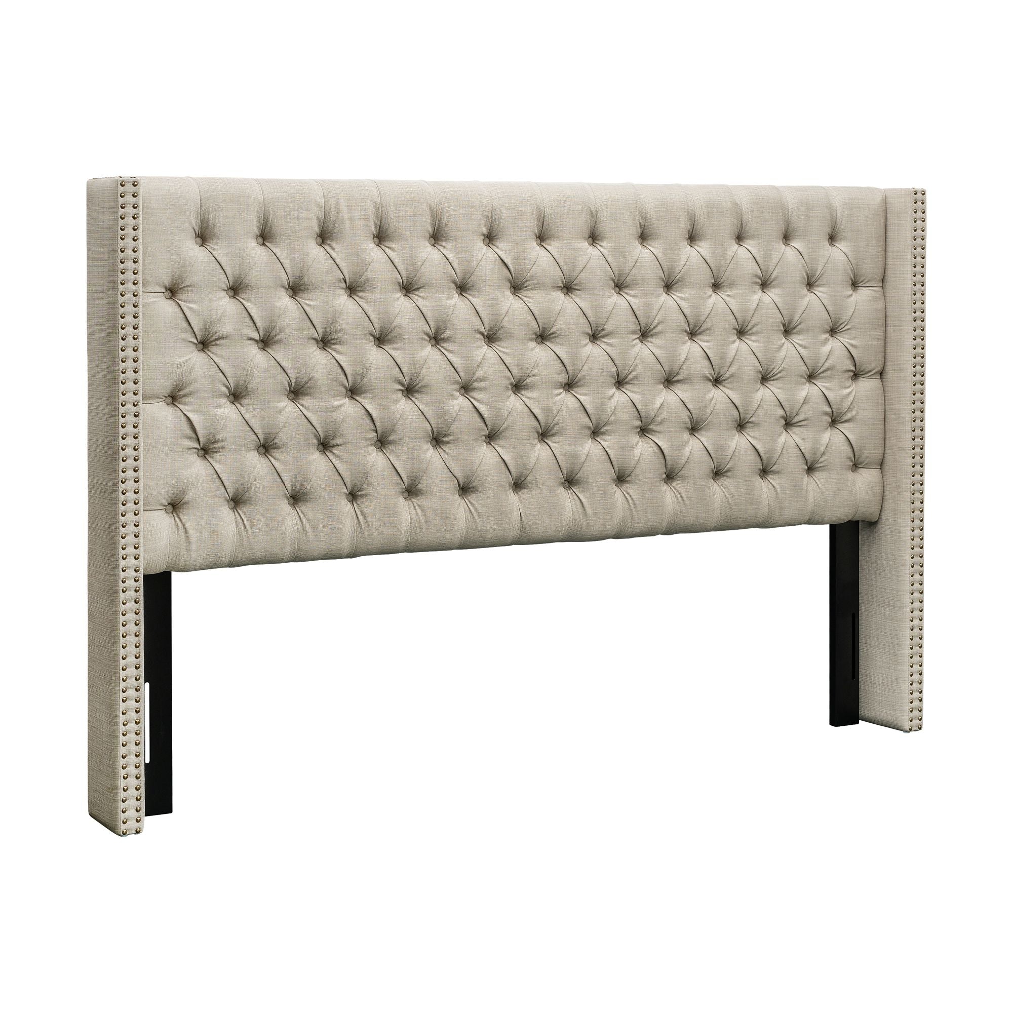 Amelia Upholstered Wingback Headboard with Button Tufting & Nailhead Trim - Image 65