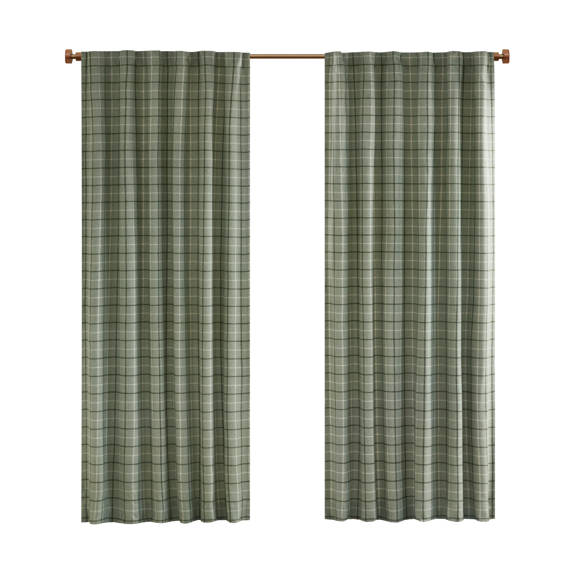 Anaheim Plaid Rod Pocket and Back Tab Curtain Panel with Fleece Lining - Image 49