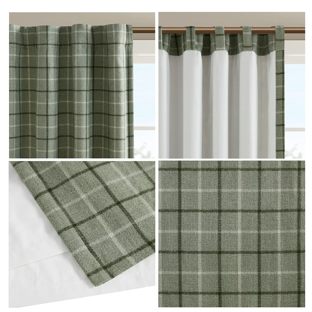 Anaheim Plaid Rod Pocket and Back Tab Curtain Panel with Fleece Lining - Image 50