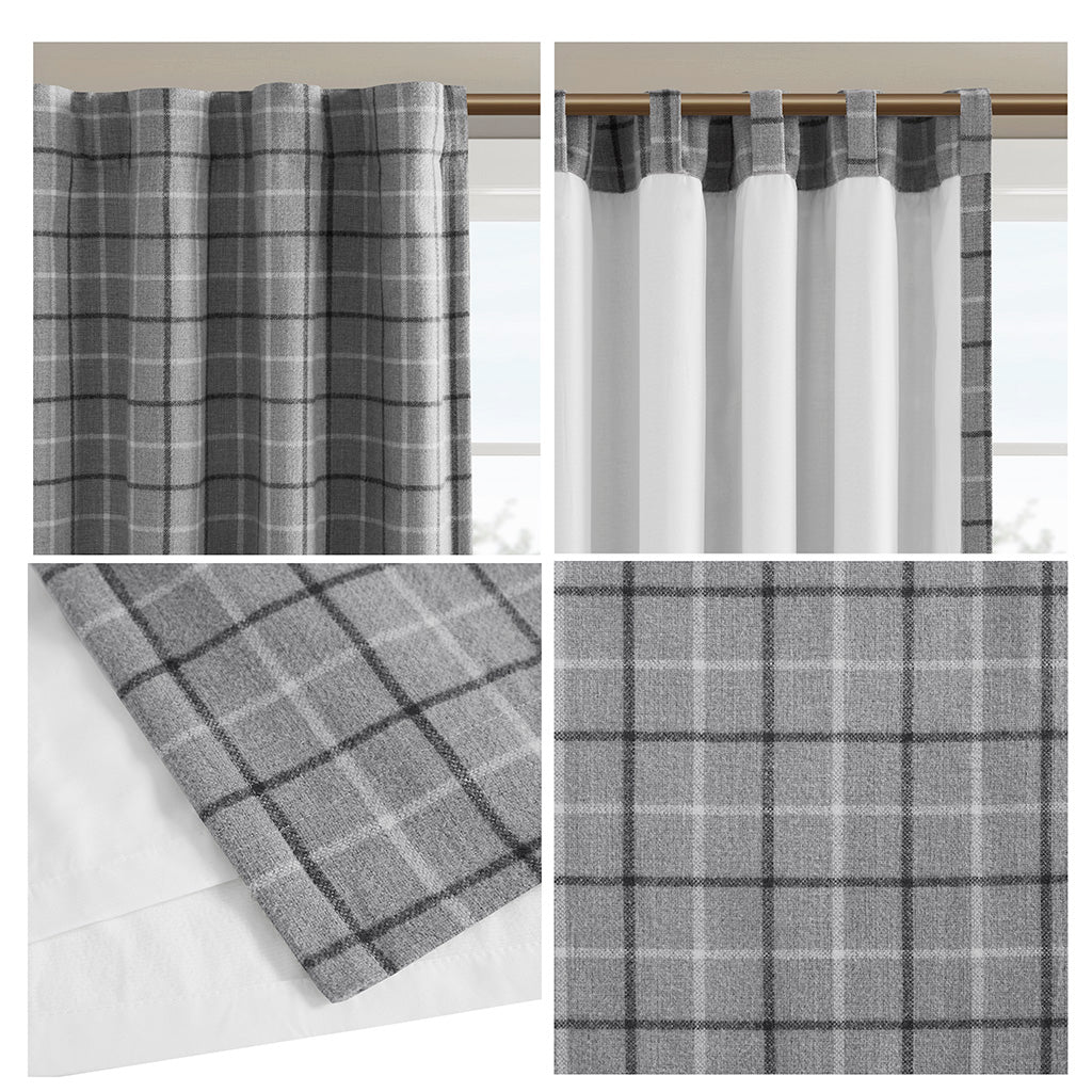 Anaheim Plaid Rod Pocket and Back Tab Curtain Panel with Fleece Lining - Image 51