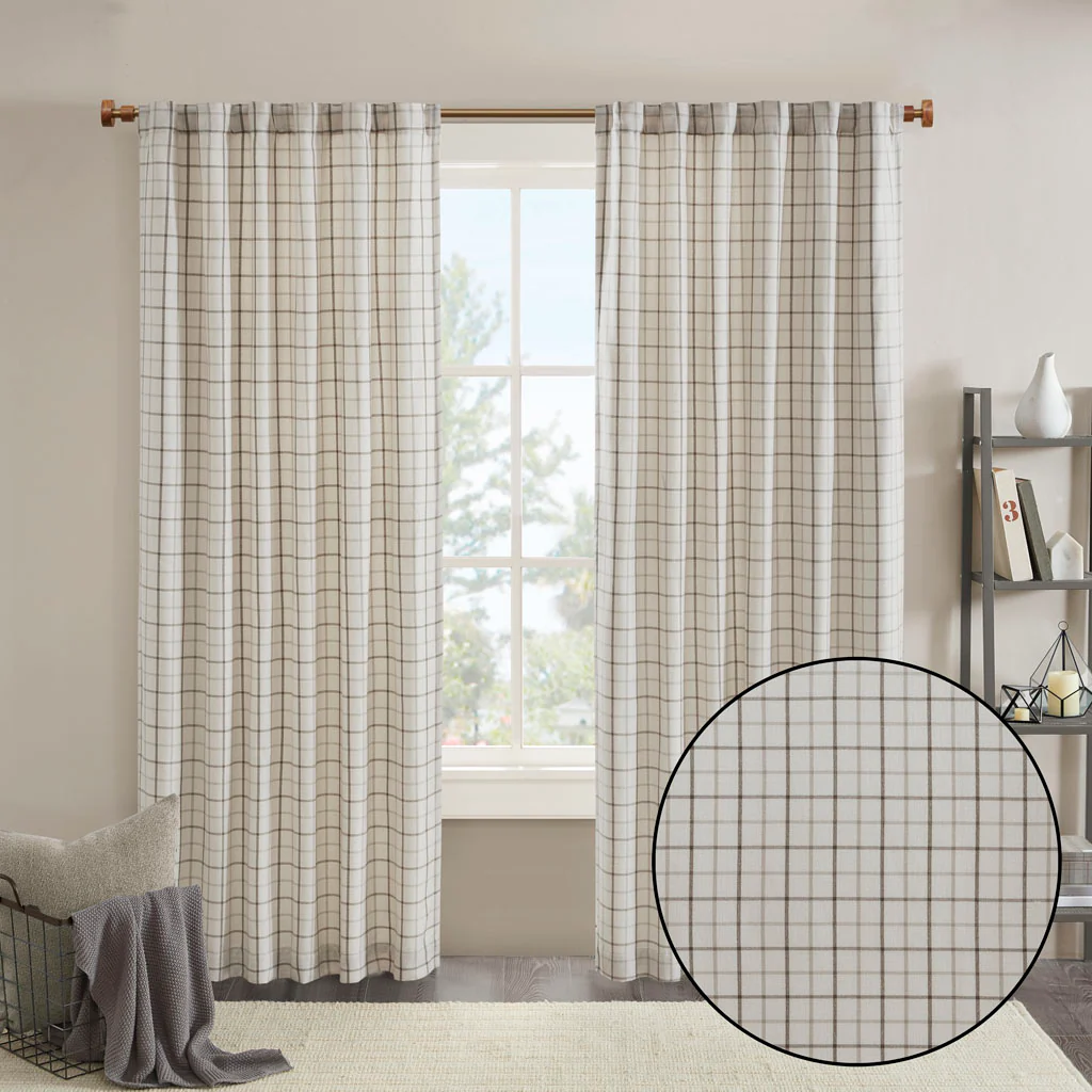 Anaheim Plaid Rod Pocket and Back Tab Curtain Panel with Fleece Lining - Image 56