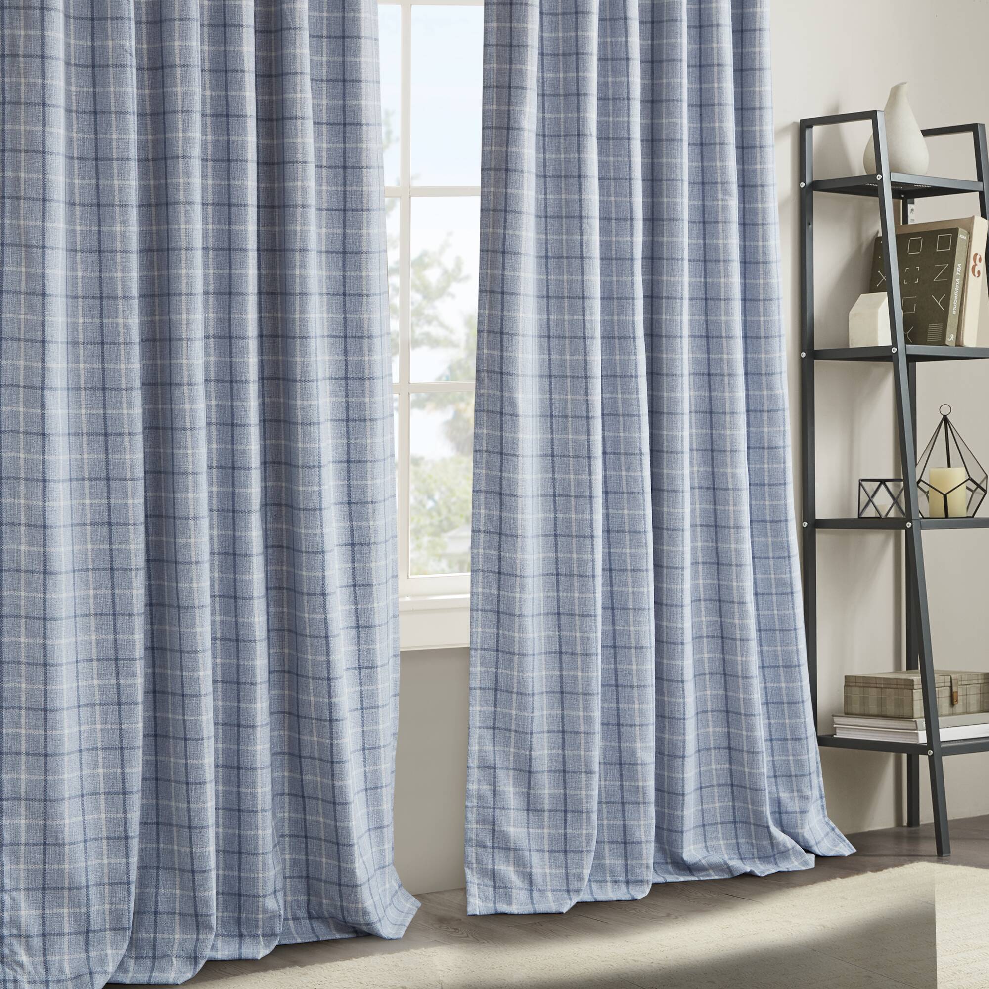Anaheim Plaid Rod Pocket and Back Tab Curtain Panel with Fleece Lining - Image 85