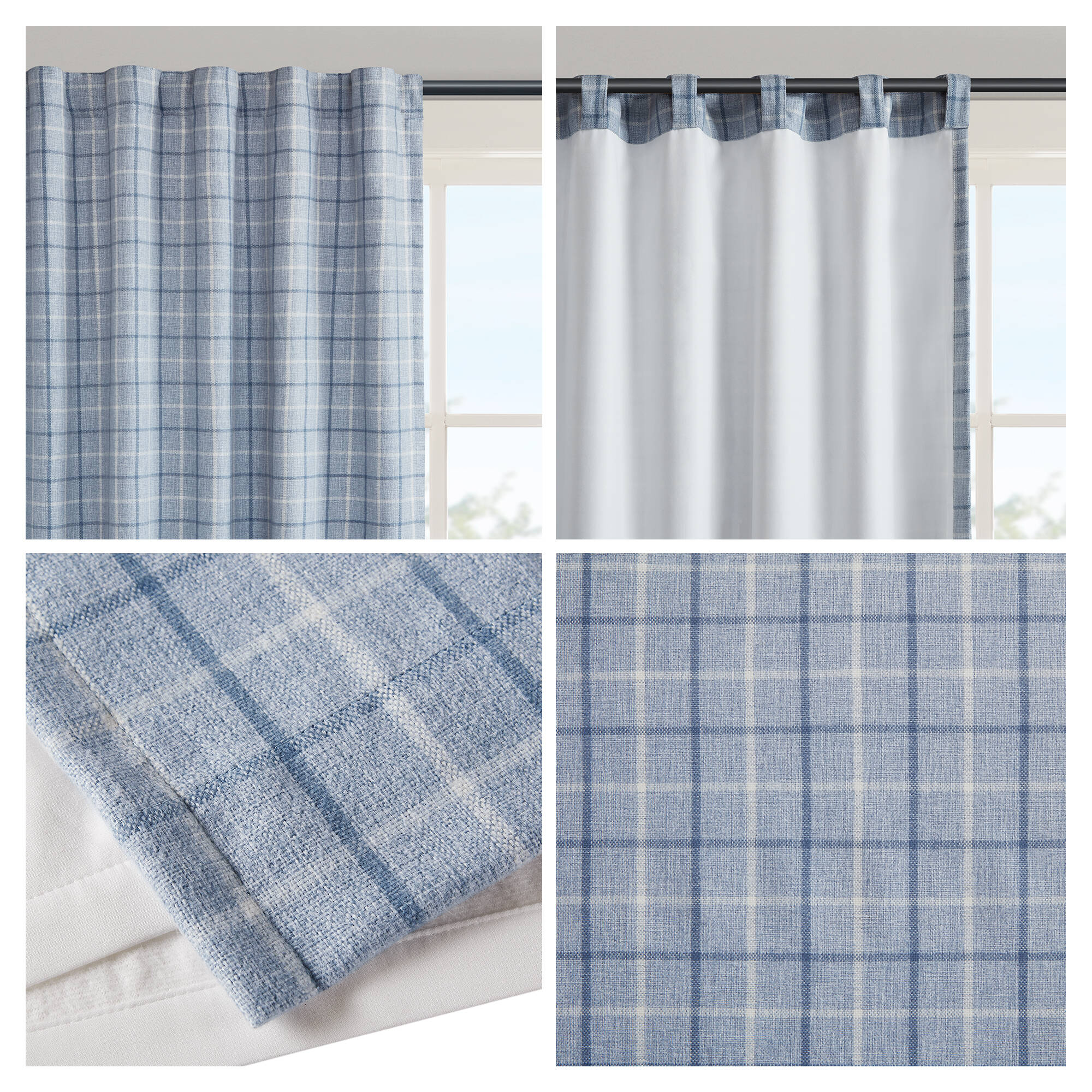 Anaheim Plaid Rod Pocket and Back Tab Curtain Panel with Fleece Lining - Image 91