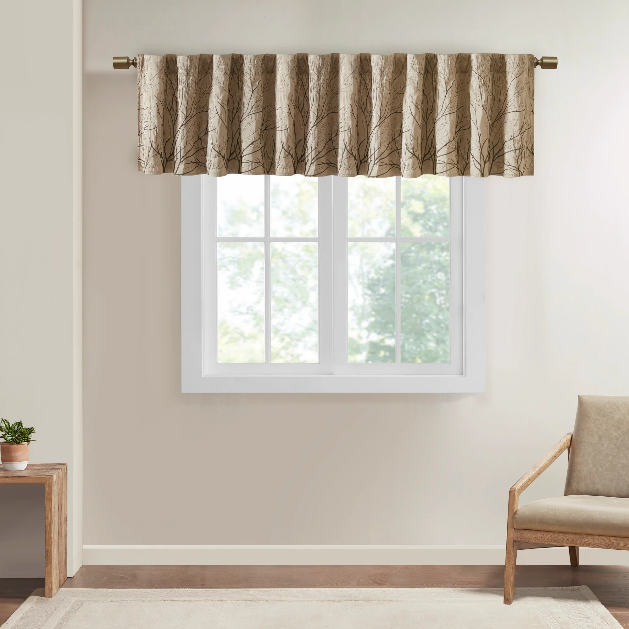 Andora Faux Silk Embroidered Window Valance - Image 2