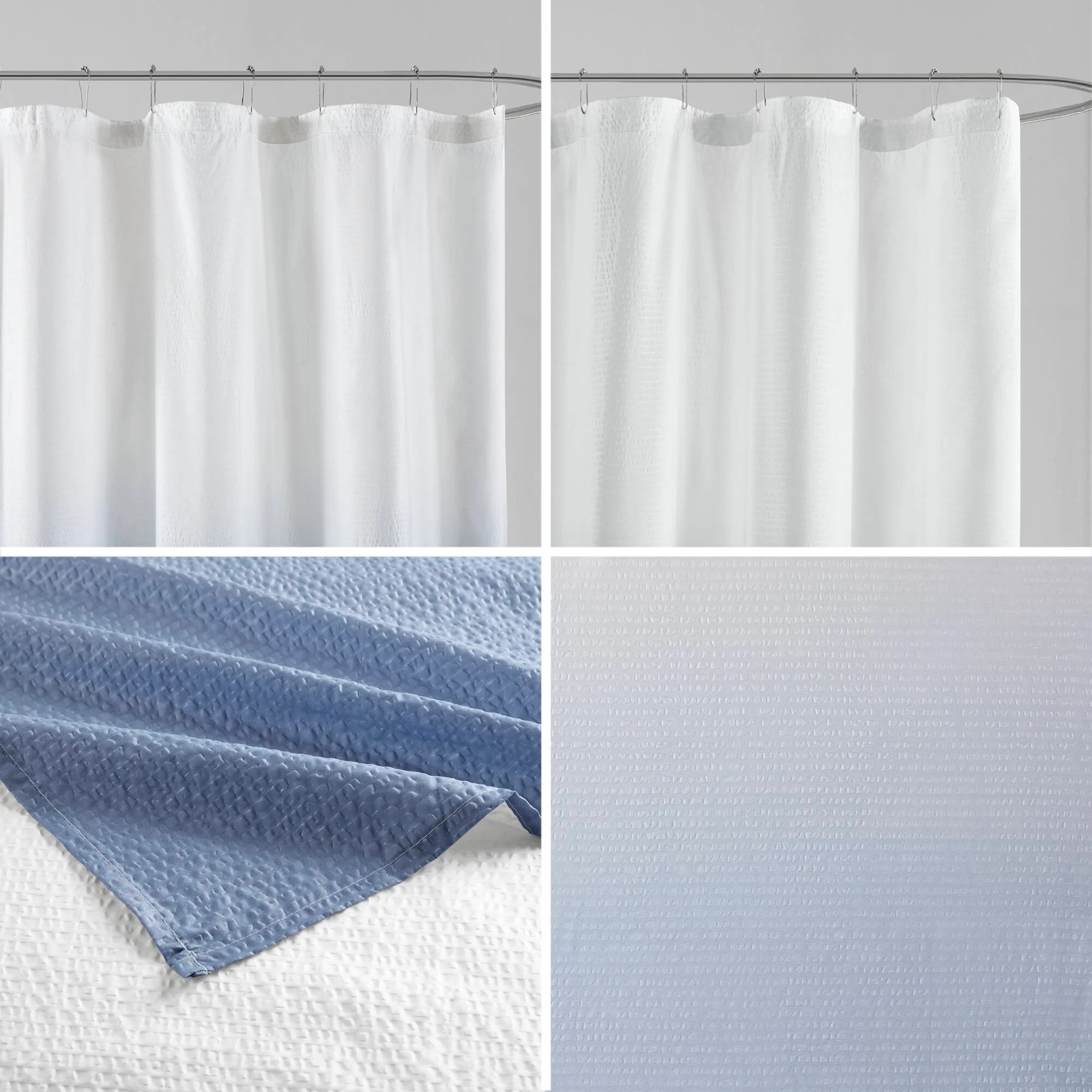 Ara Ombre Printed Seersucker Shower Curtain - Image 13