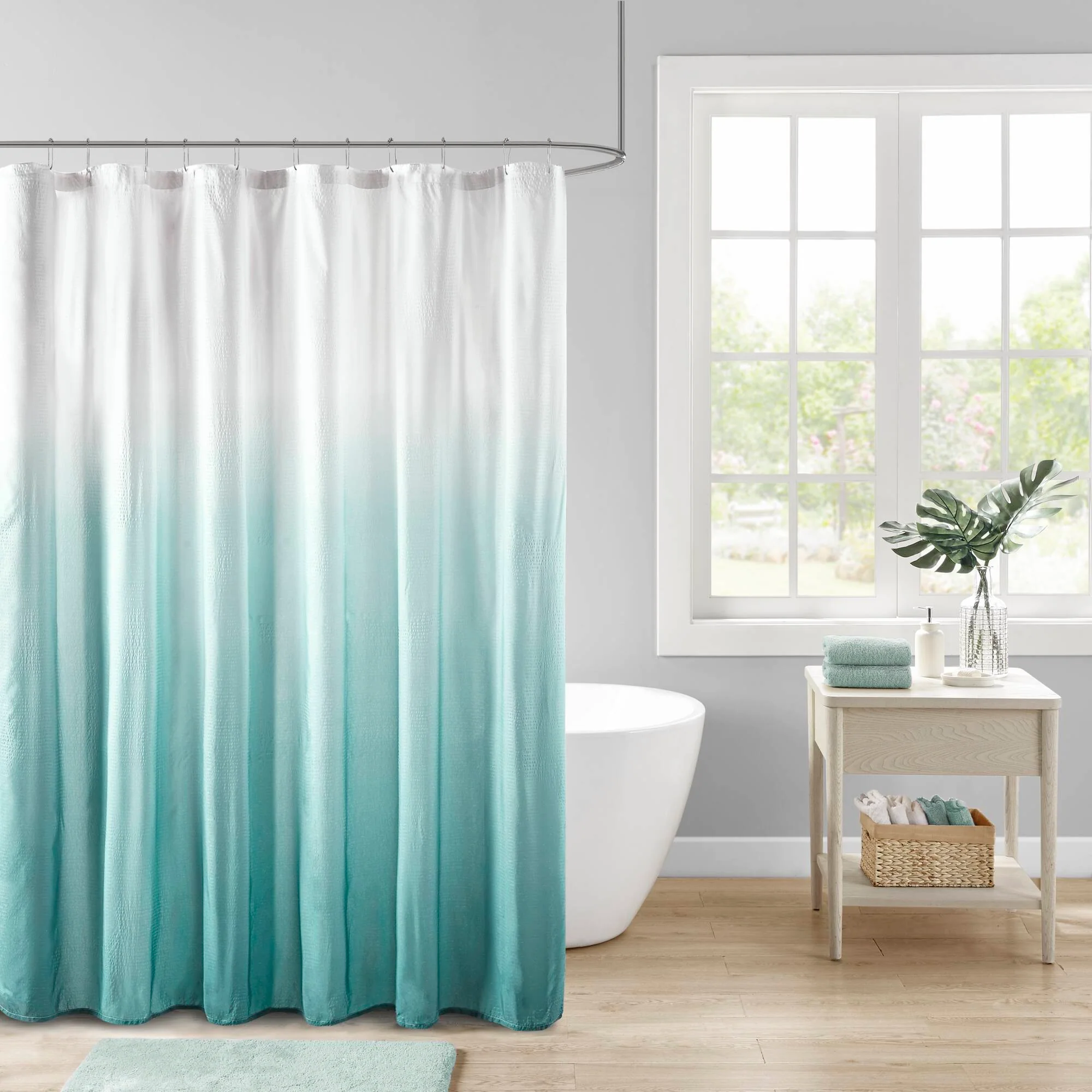 Ara Ombre Printed Seersucker Shower Curtain - Image 2