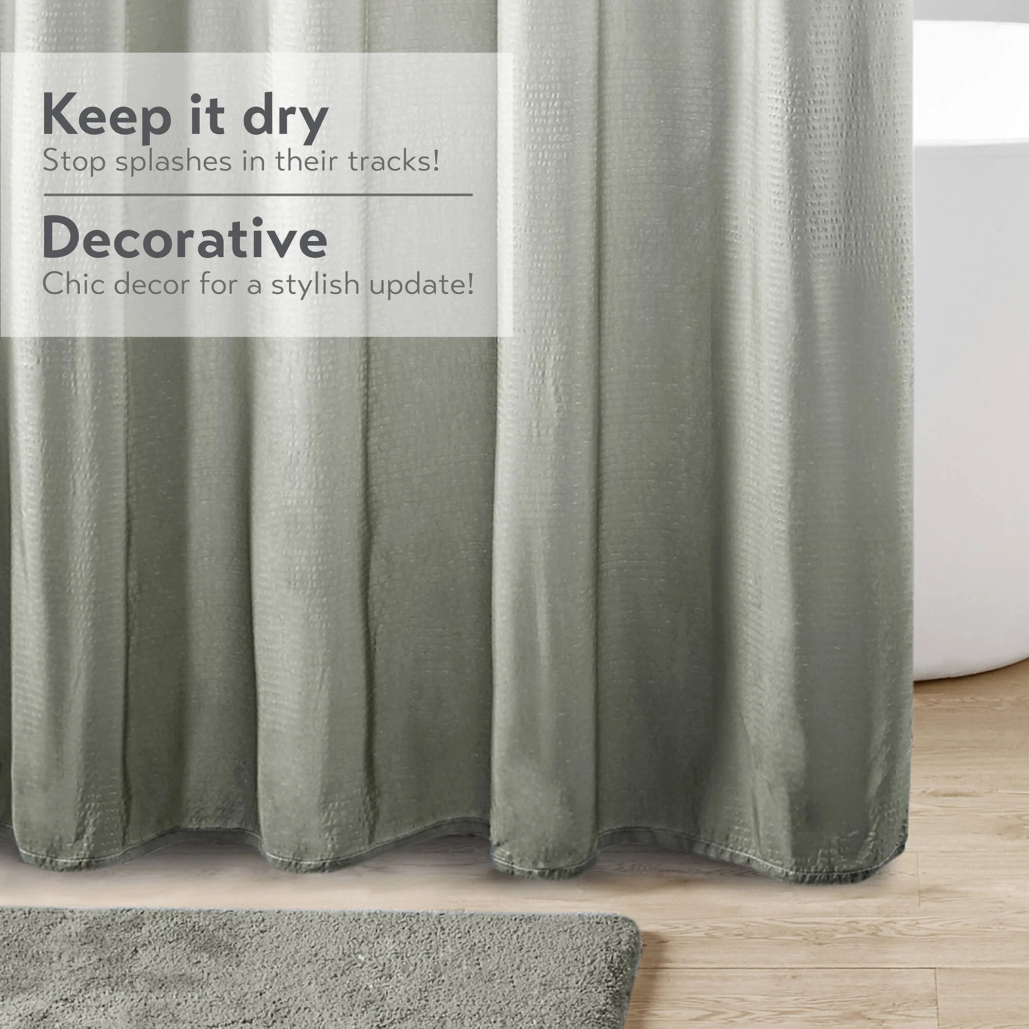 Ara Ombre Printed Seersucker Shower Curtain - Image 38