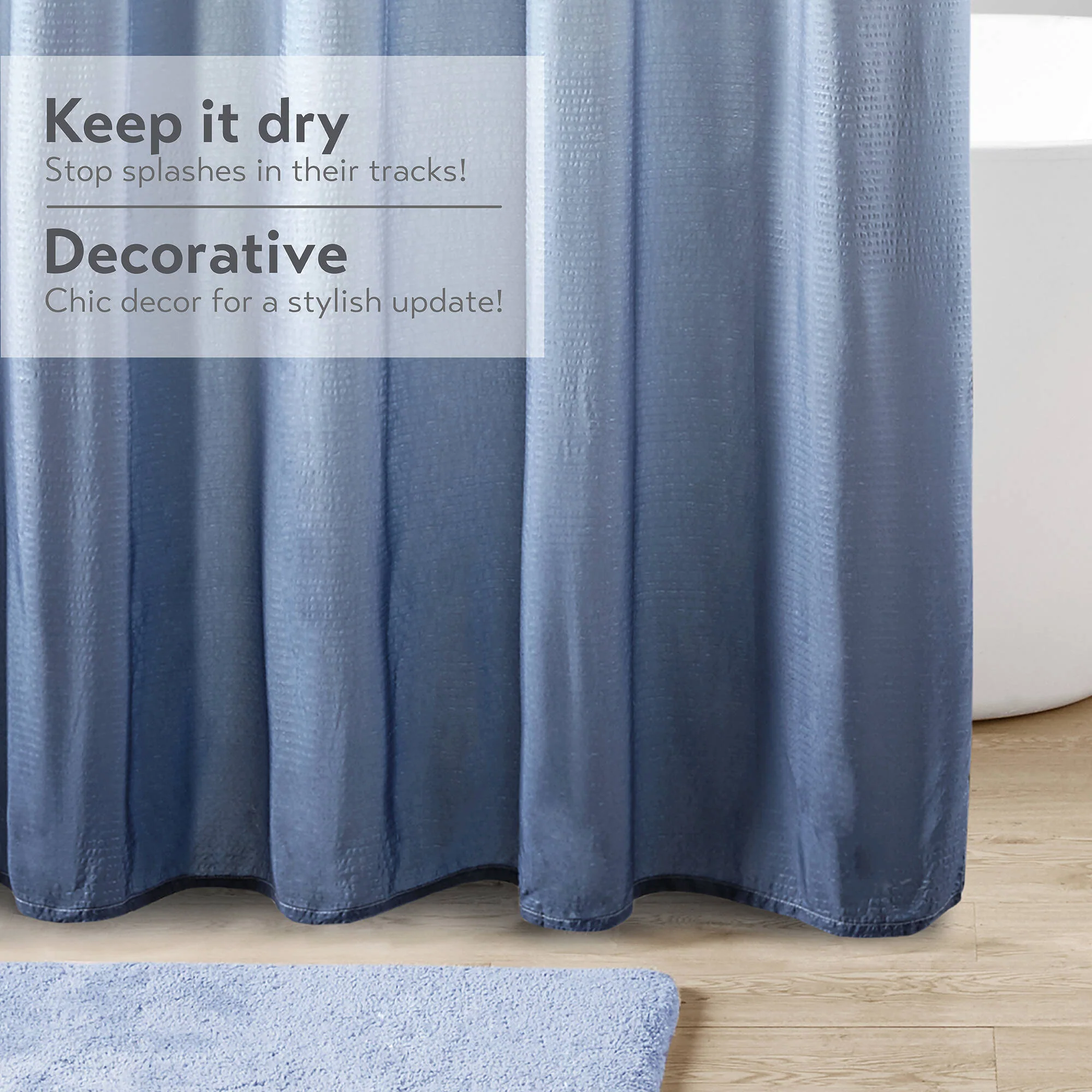 Ara Ombre Printed Seersucker Shower Curtain - Image 42