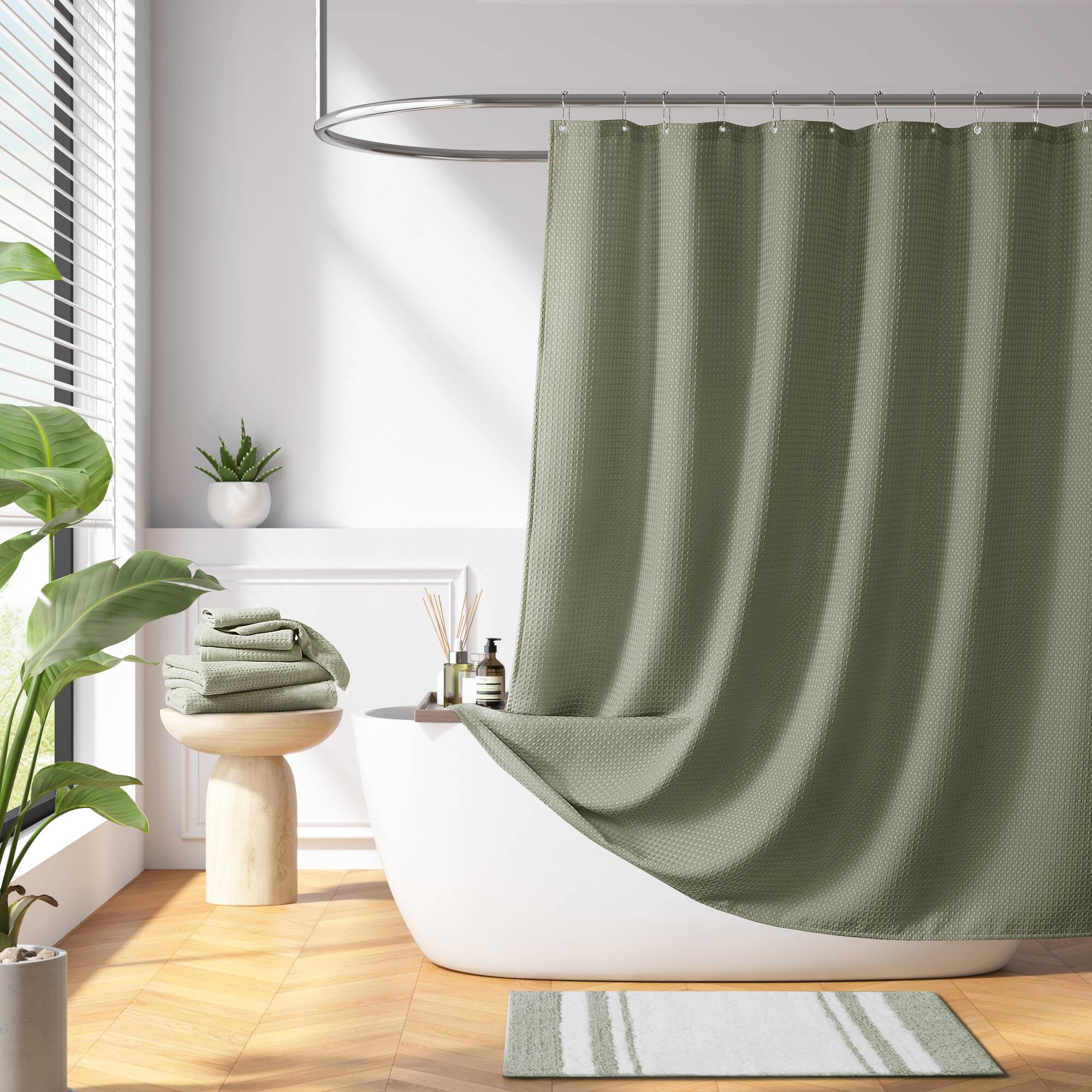 Arbor Waffle Shower Curtain - Image 4