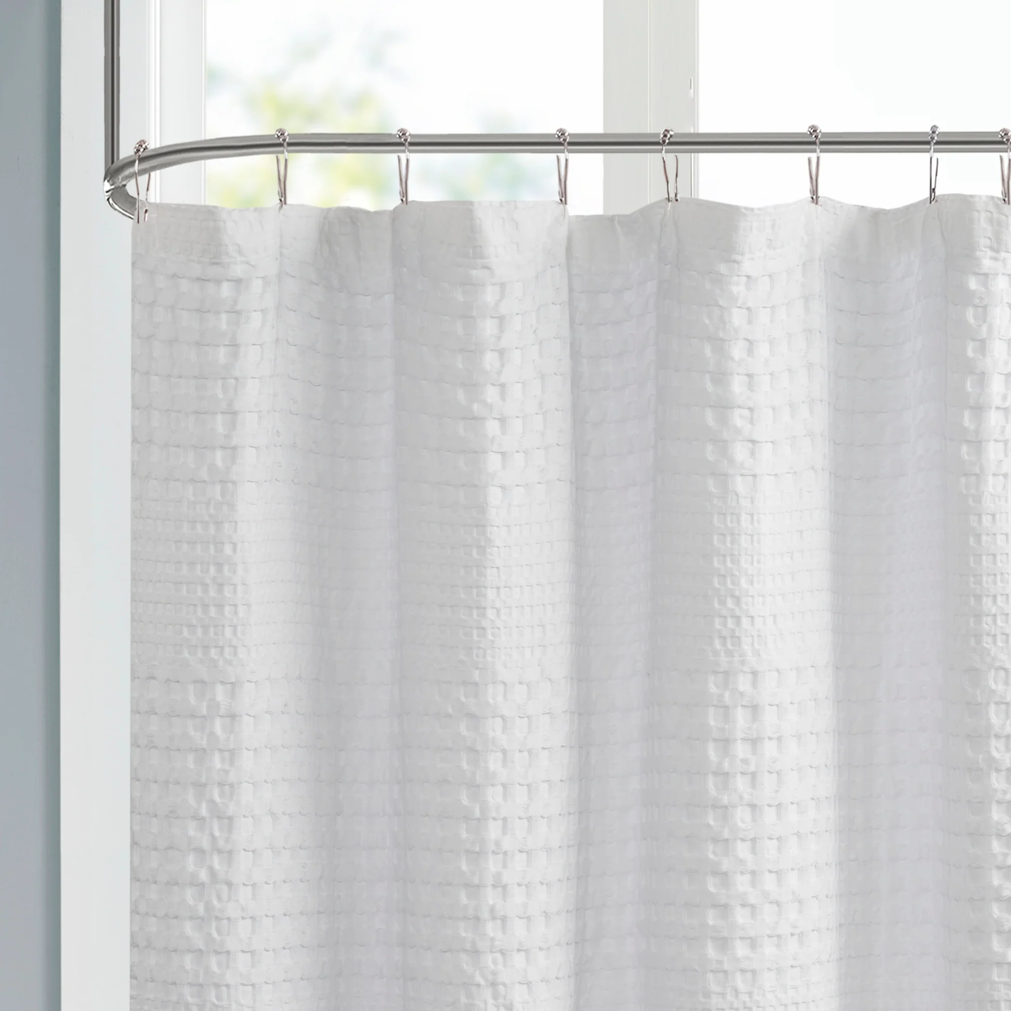 Arlo Super Waffle Textured Solid Shower Curtain - Image 3
