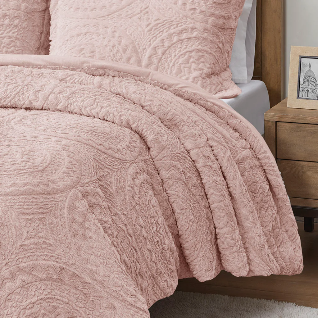 Arya Embroidered Medallion Faux Fur Ultra Plush Comforter Mini Set - Image 24