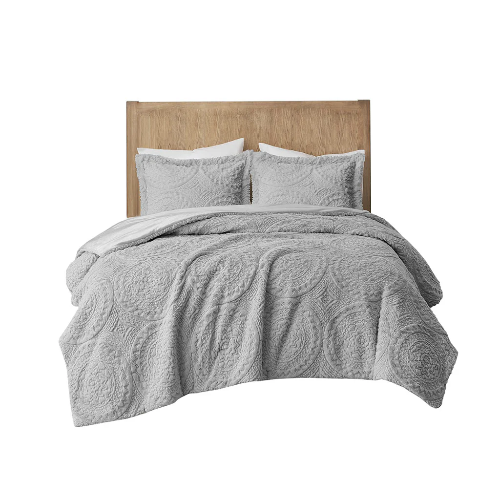 Arya Embroidered Medallion Faux Fur Ultra Plush Comforter Mini Set - Image 40