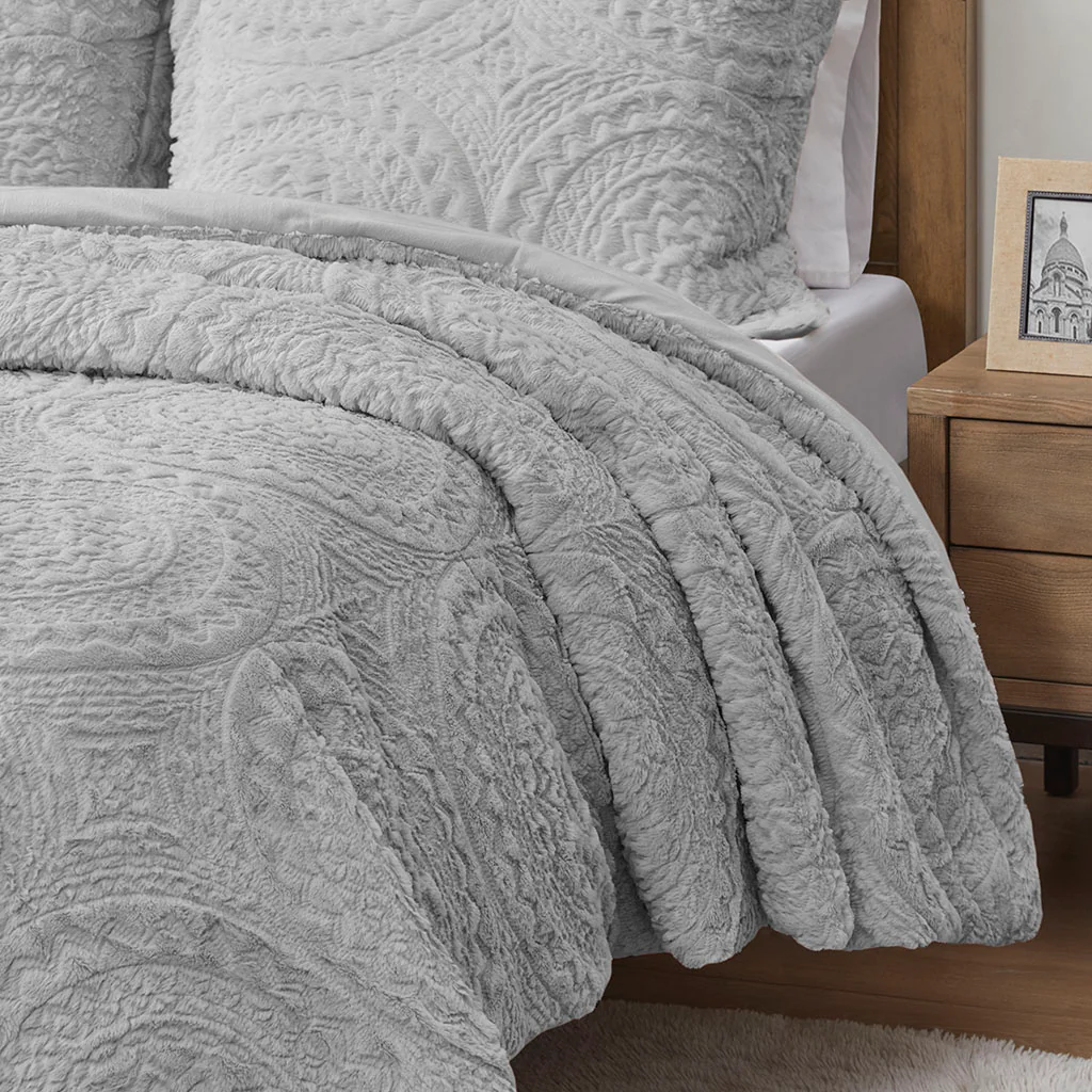 Arya Embroidered Medallion Faux Fur Ultra Plush Comforter Mini Set - Image 45