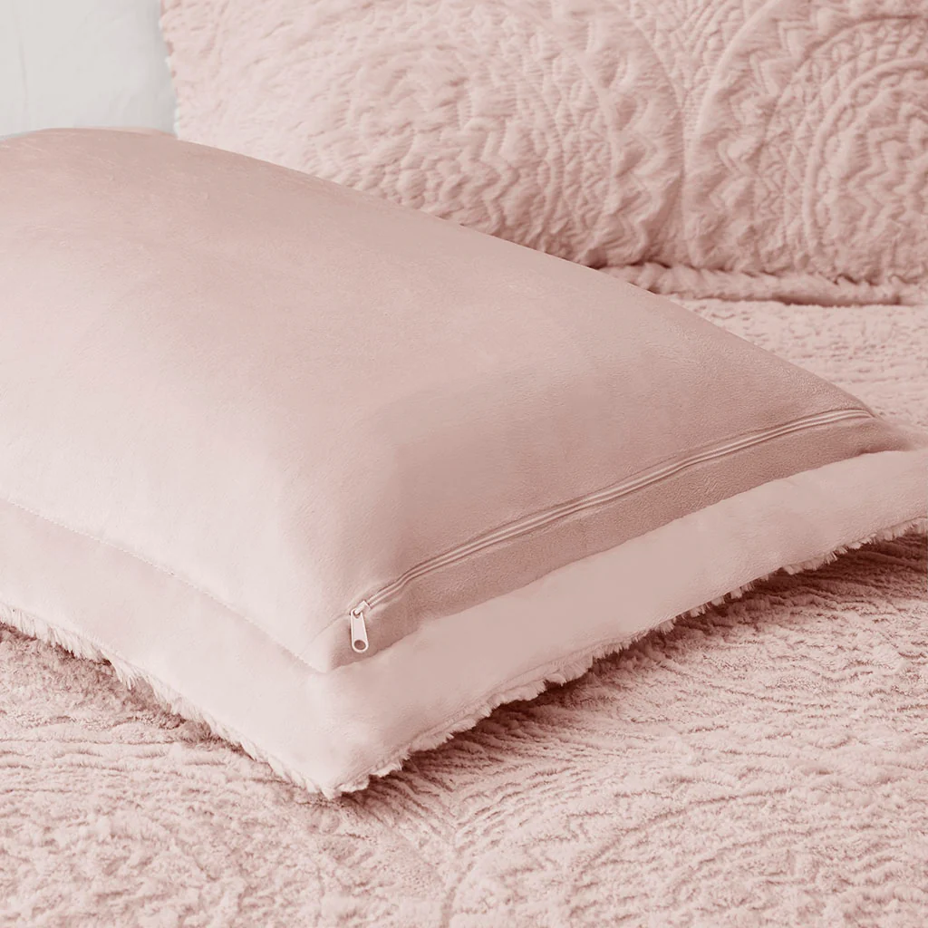 Arya Embroidered Medallion Faux Fur Ultra Plush Comforter Mini Set - Image 46