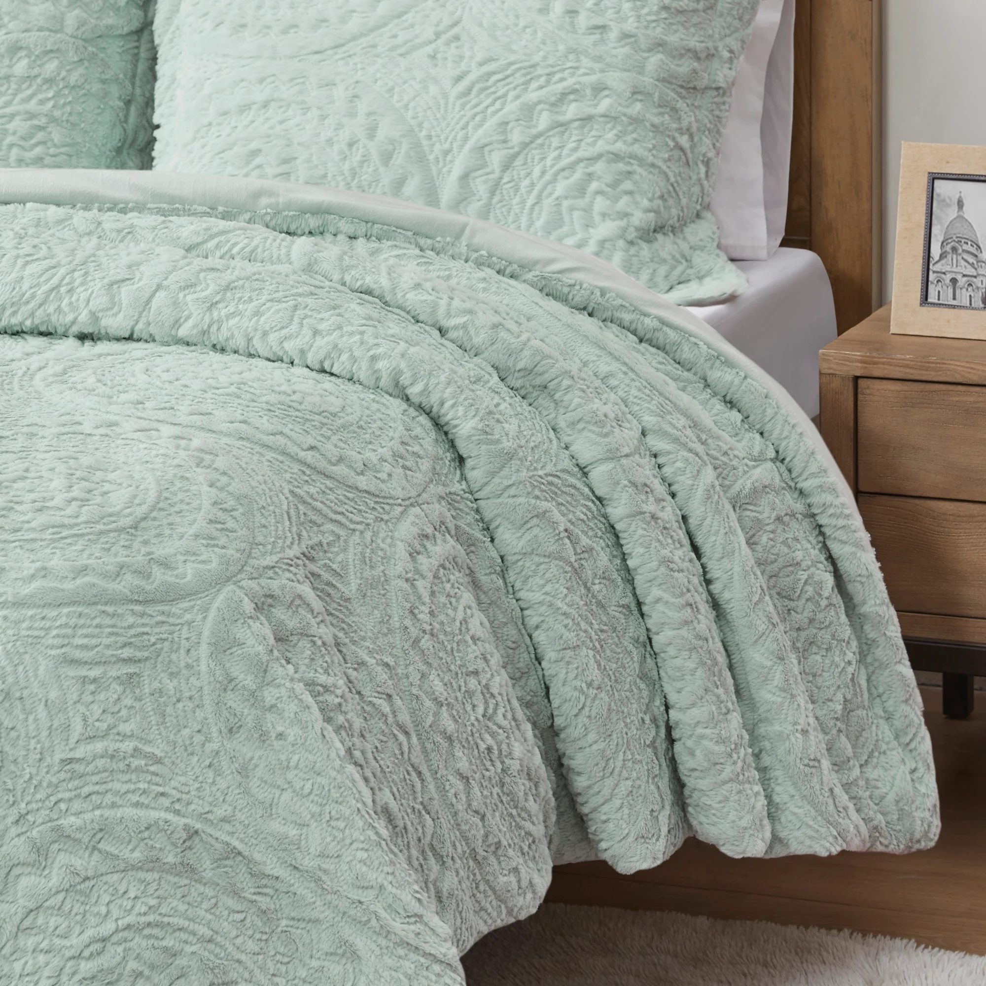 Arya Embroidered Medallion Faux Fur Ultra Plush Comforter Mini Set - Image 68