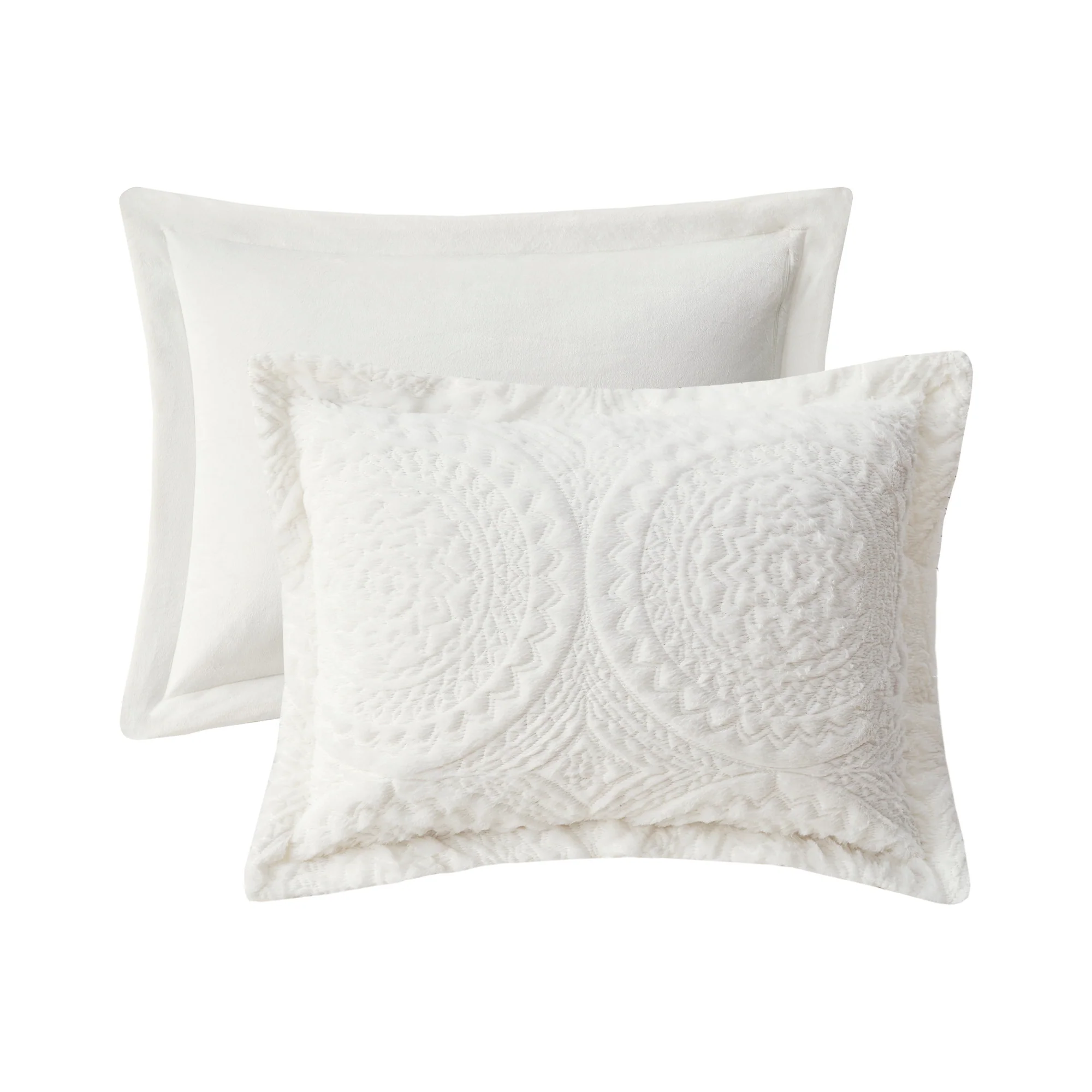 Arya Embroidered Medallion Faux Fur Ultra Plush Duvet Cover Set - Image 13