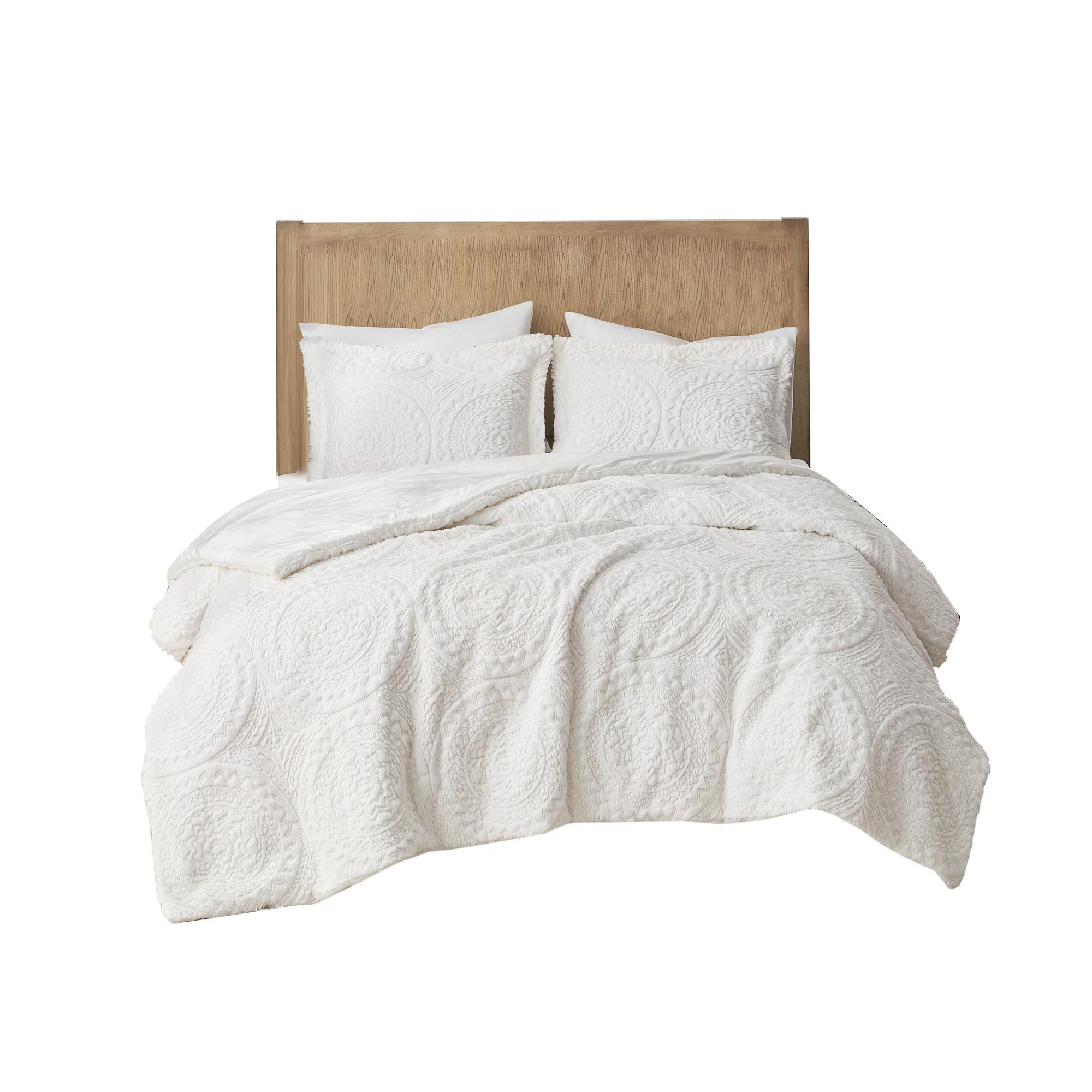 Arya Embroidered Medallion Faux Fur Ultra Plush Duvet Cover Set - Image 16