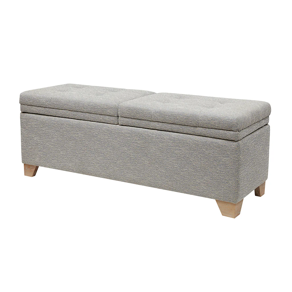 Ashcroft Dual Compartment Flip-Top Storage Bench - Image 3