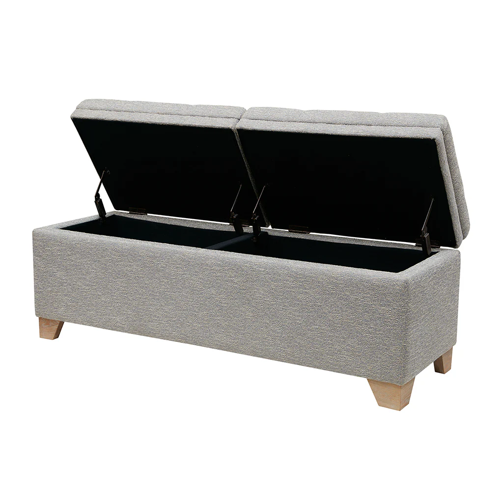Ashcroft Dual Compartment Flip-Top Storage Bench - Image 5