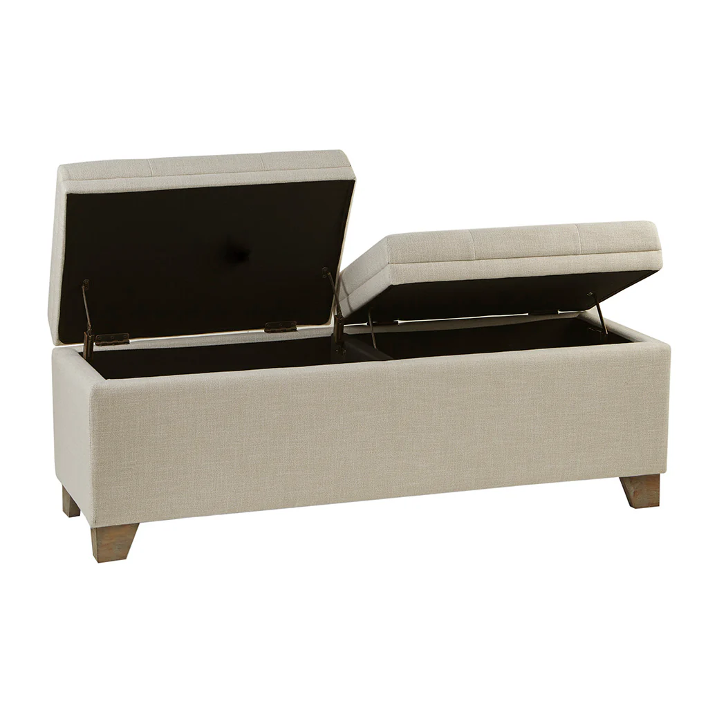 Ashcroft Dual Compartment Flip-Top Storage Bench - Image 6