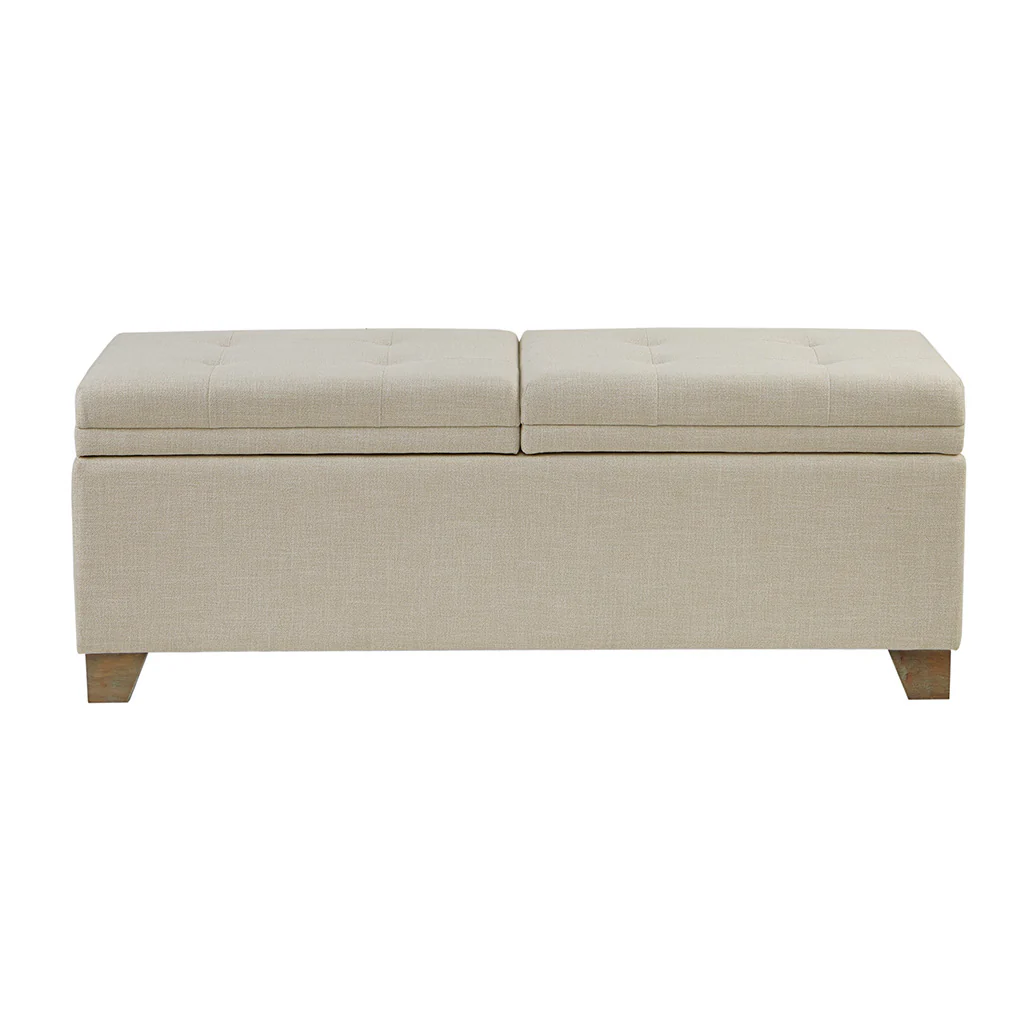 Ashcroft Dual Compartment Flip-Top Storage Bench - Image 8