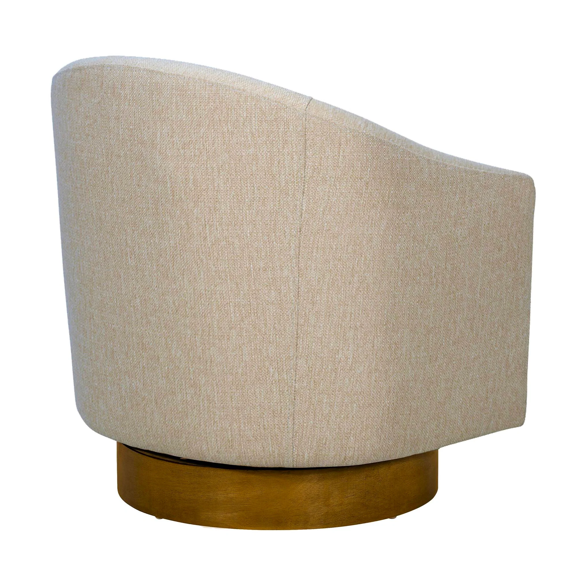 Ashton Upholstered Swivel Chair with Wood Base - Image 10