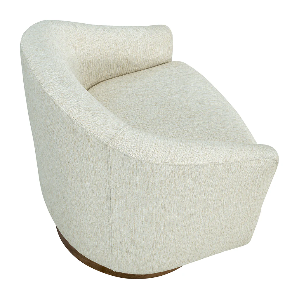 Ashton Upholstered Swivel Chair with Wood Base - Image 11