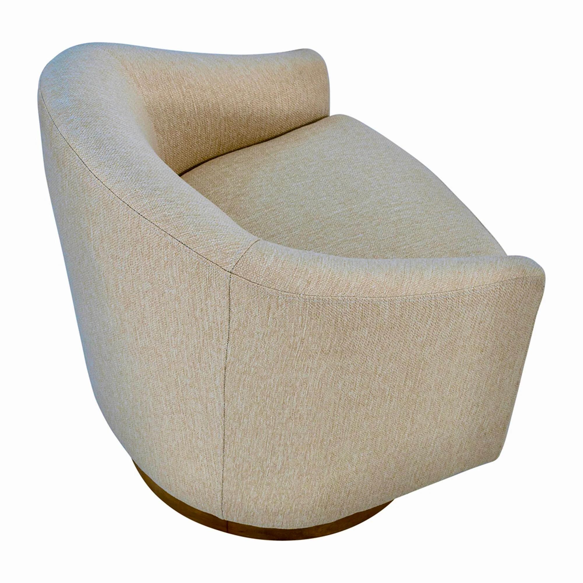 Ashton Upholstered Swivel Chair with Wood Base - Image 14
