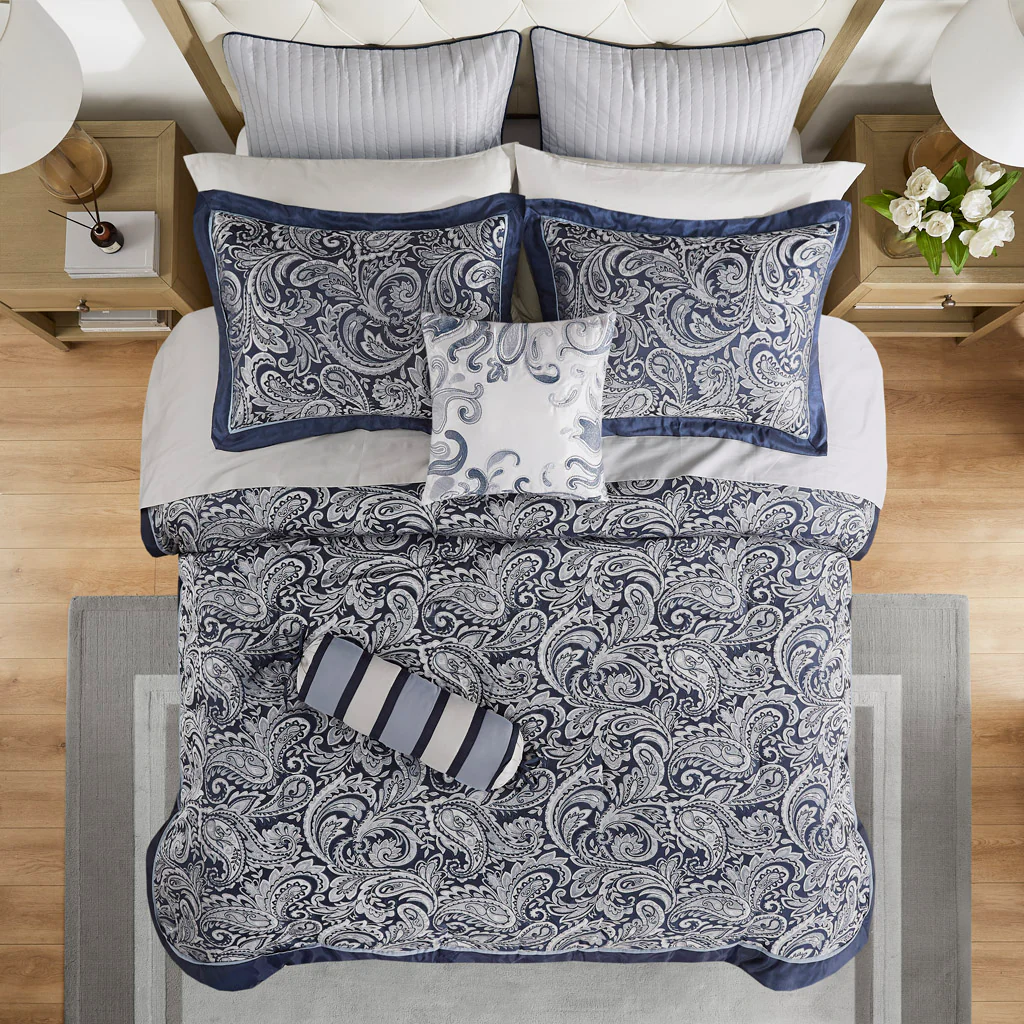Aubrey 12-Piece Comforter Set with Cotton Bed Sheets - Image 17