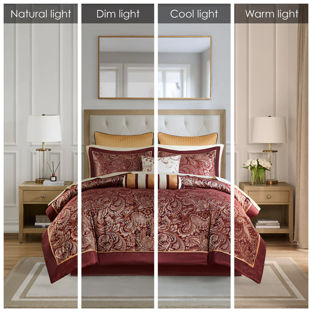 Aubrey 12-Piece Comforter Set with Cotton Bed Sheets - Image 75