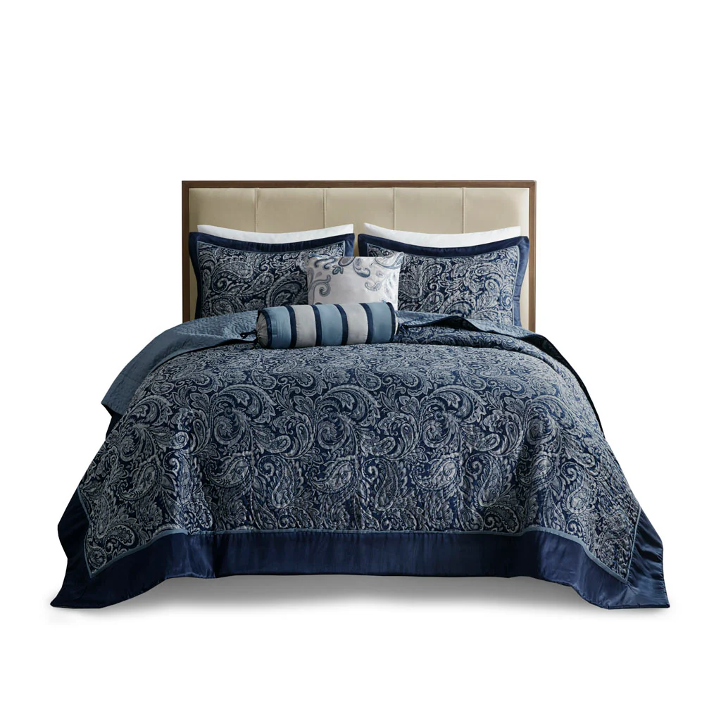 Aubrey 5-Piece Jacquard Bedspread Set with Throw Pillows - Image 10