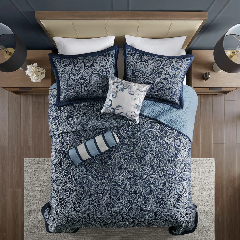 Aubrey 5-Piece Jacquard Bedspread Set with Throw Pillows - Image 20